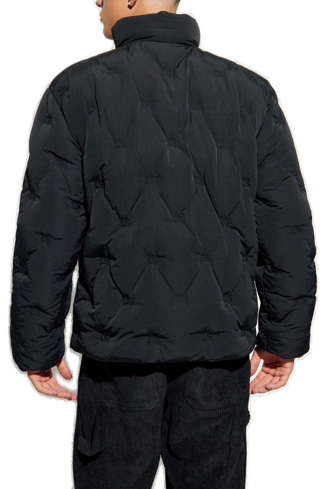 Shop Burberry Ekd High-neck Puffer Jacket In Black