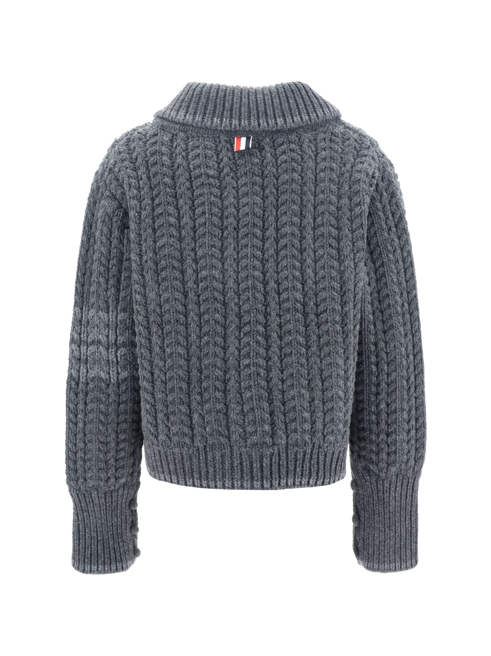 Shop Thom Browne Cardigan In Dark Grey