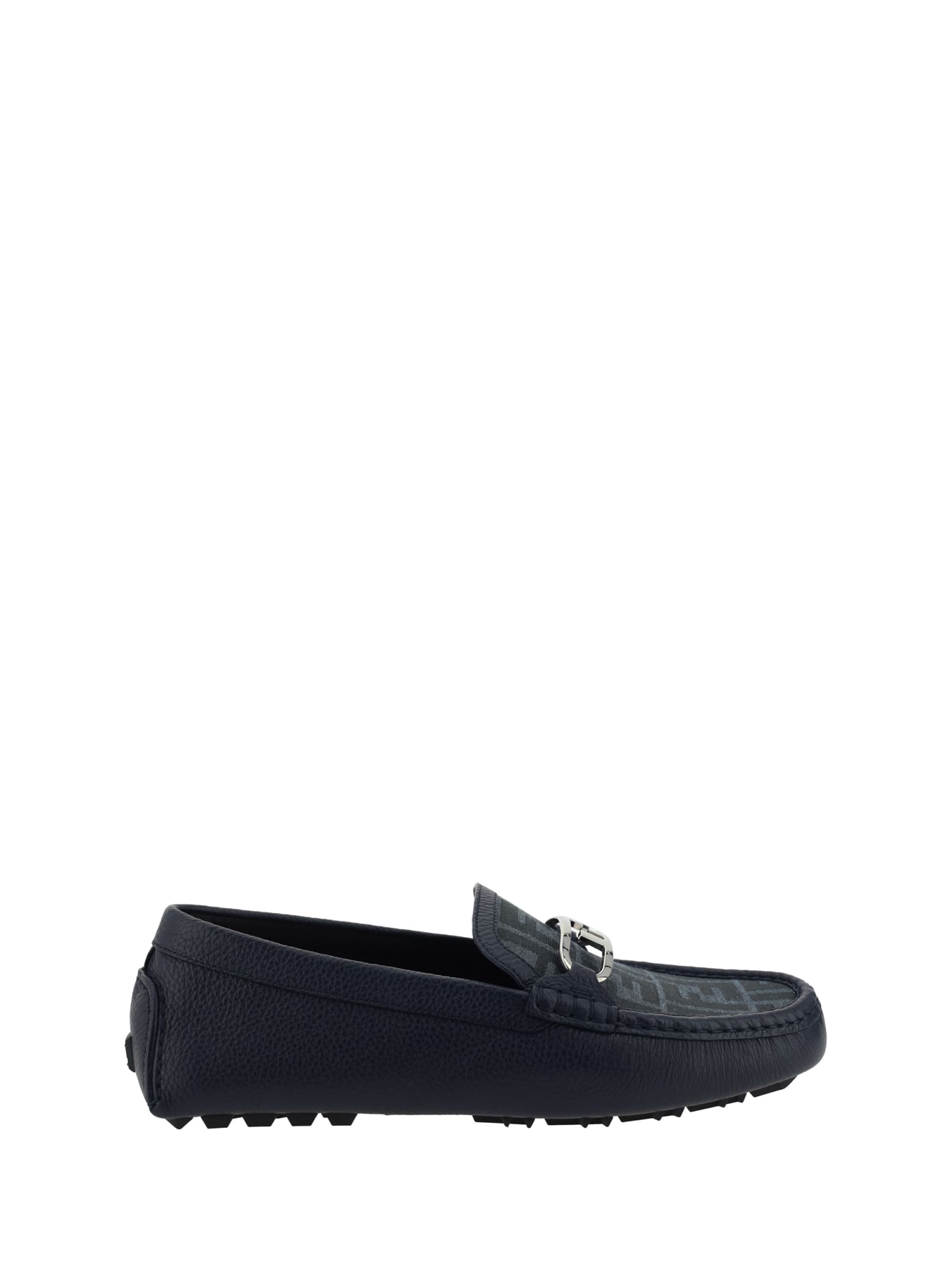Shop Fendi Loafers In Blu Denim+abisso