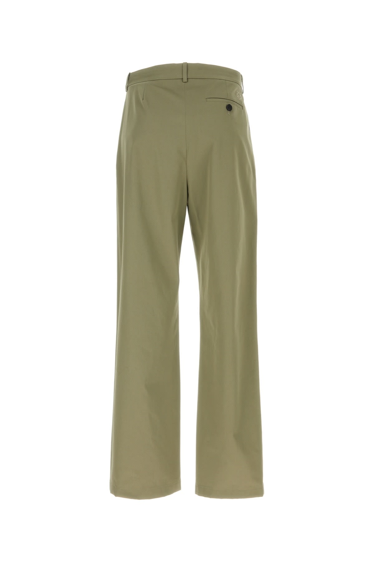 Loewe Buttoned Back Pocket Wide Leg Trousers In Militarygreen