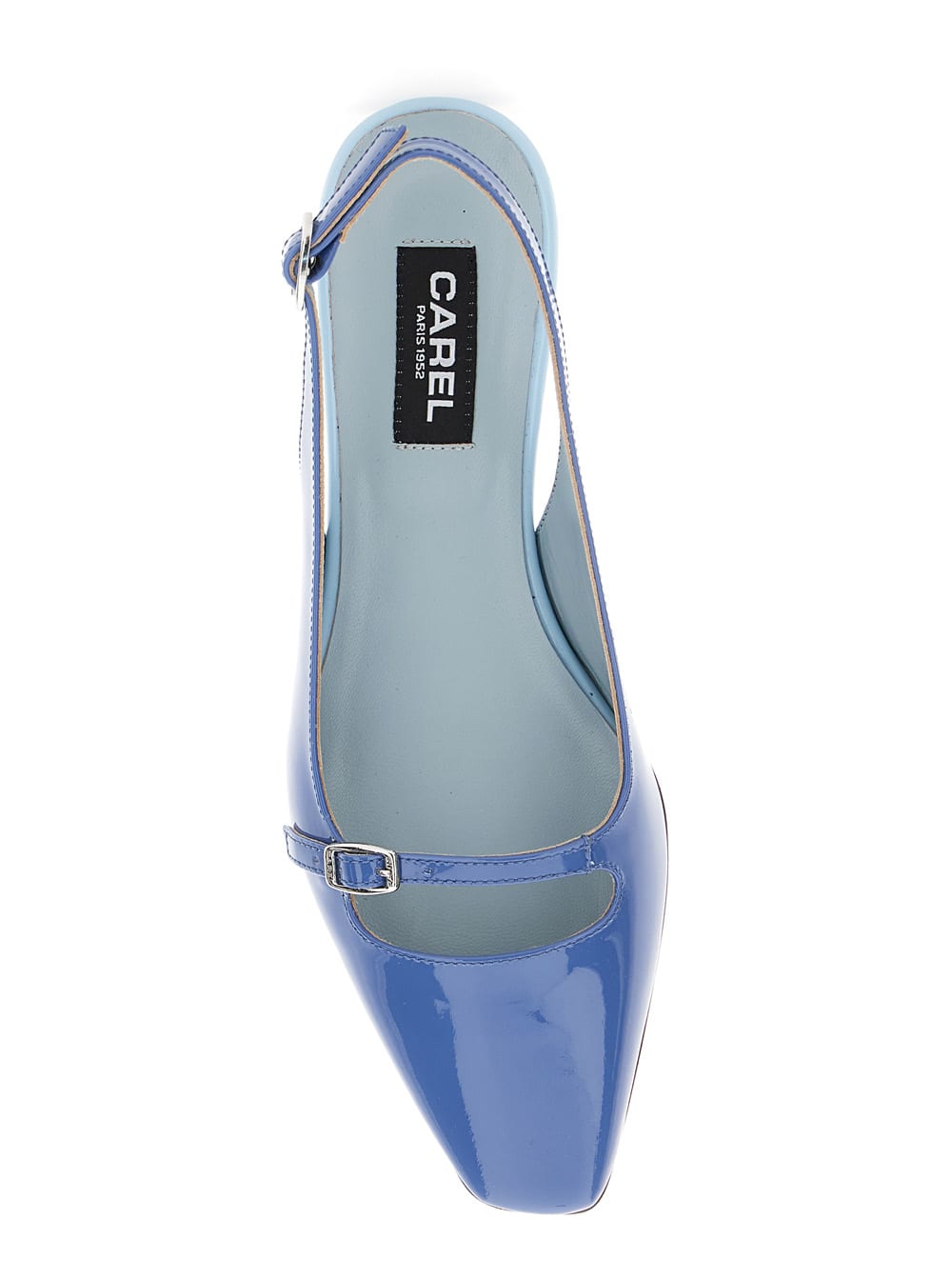 Shop Carel Ninon Blue Slingback Ballet Shoes In Leather Woman