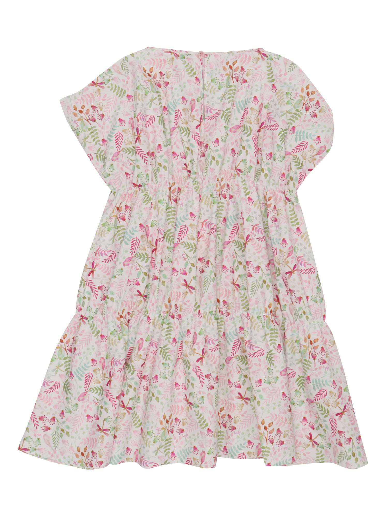 Shop Il Gufo Floral Dress With Flounces In Pink