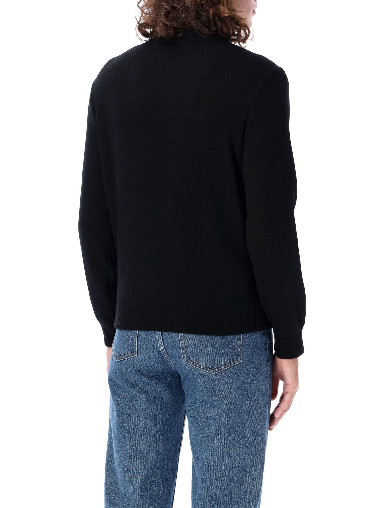 Shop Canada Goose Hybridge Knit Jacket In Black