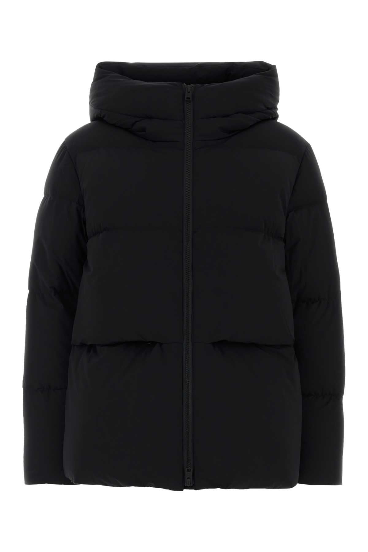 Woolrich Black Stretch Nylon Madison Down Jacket In Black