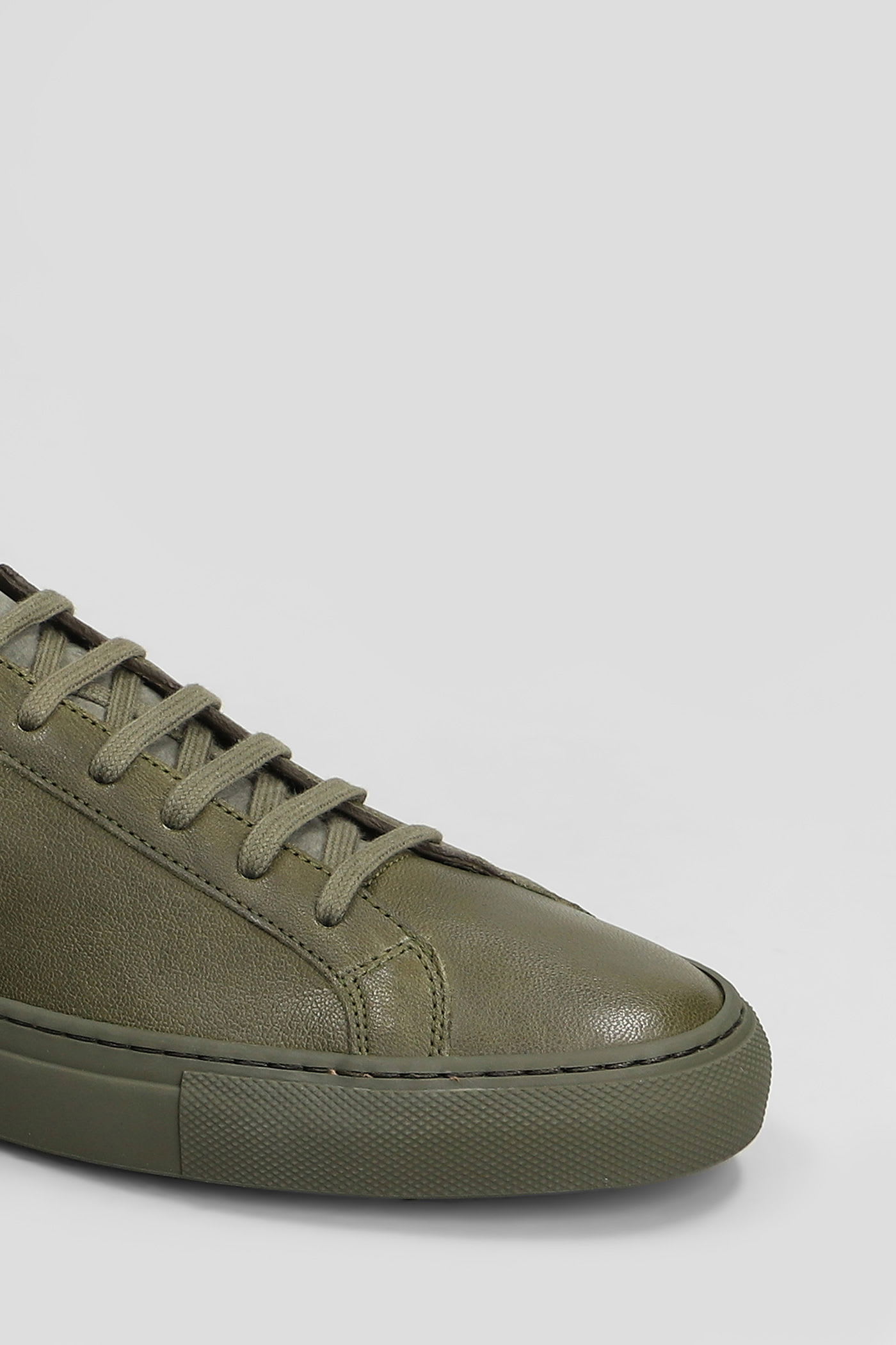 Common Projects Achilles Premium Sneakers In Green Leather In Green
