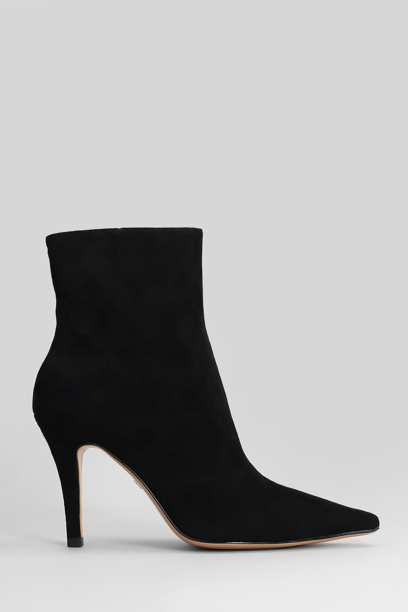 Lola Cruz High Heels Ankle Boots In Black Suede In Black