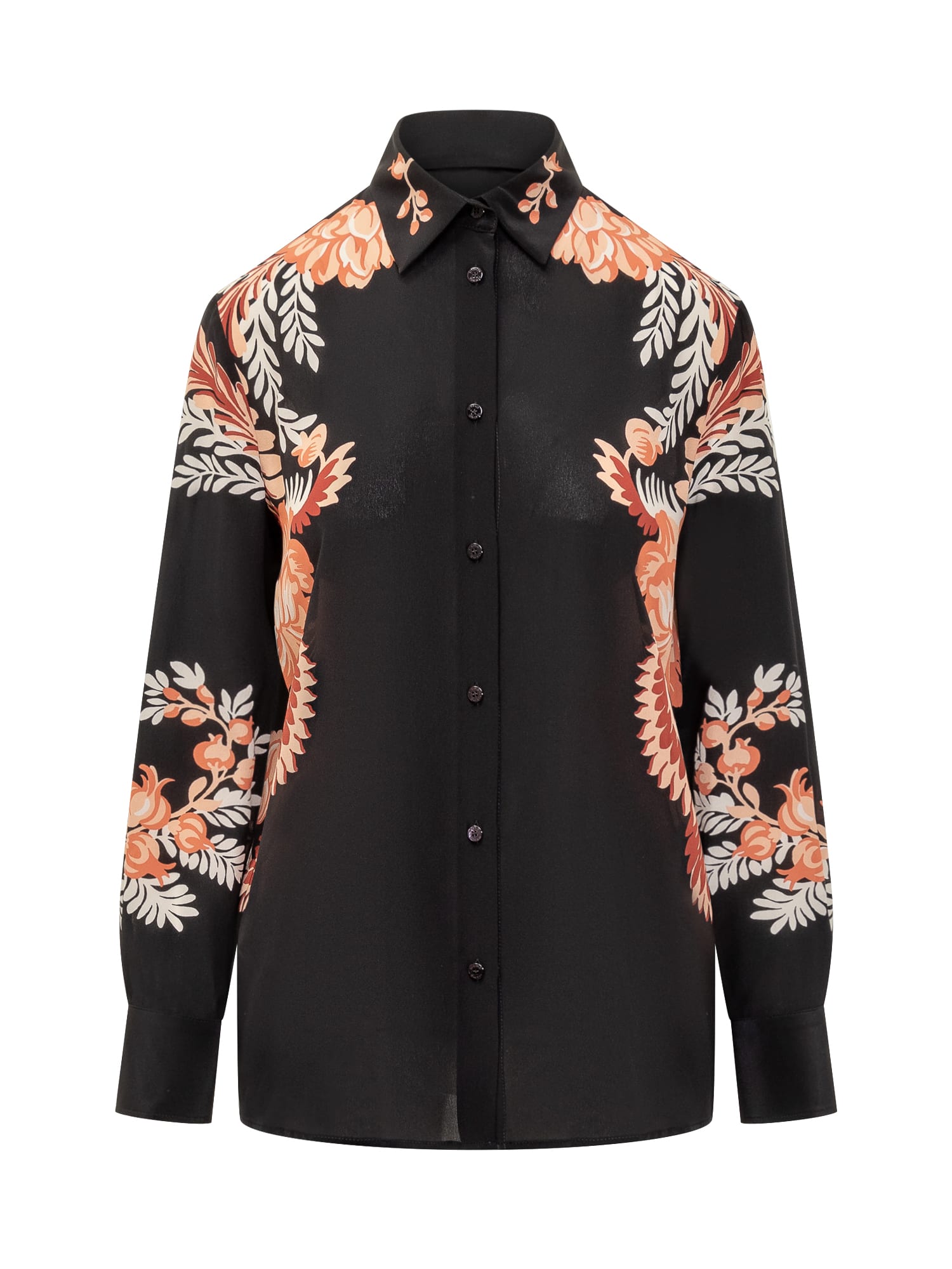 Shop Etro Shirt With Floral Pattern In Nero