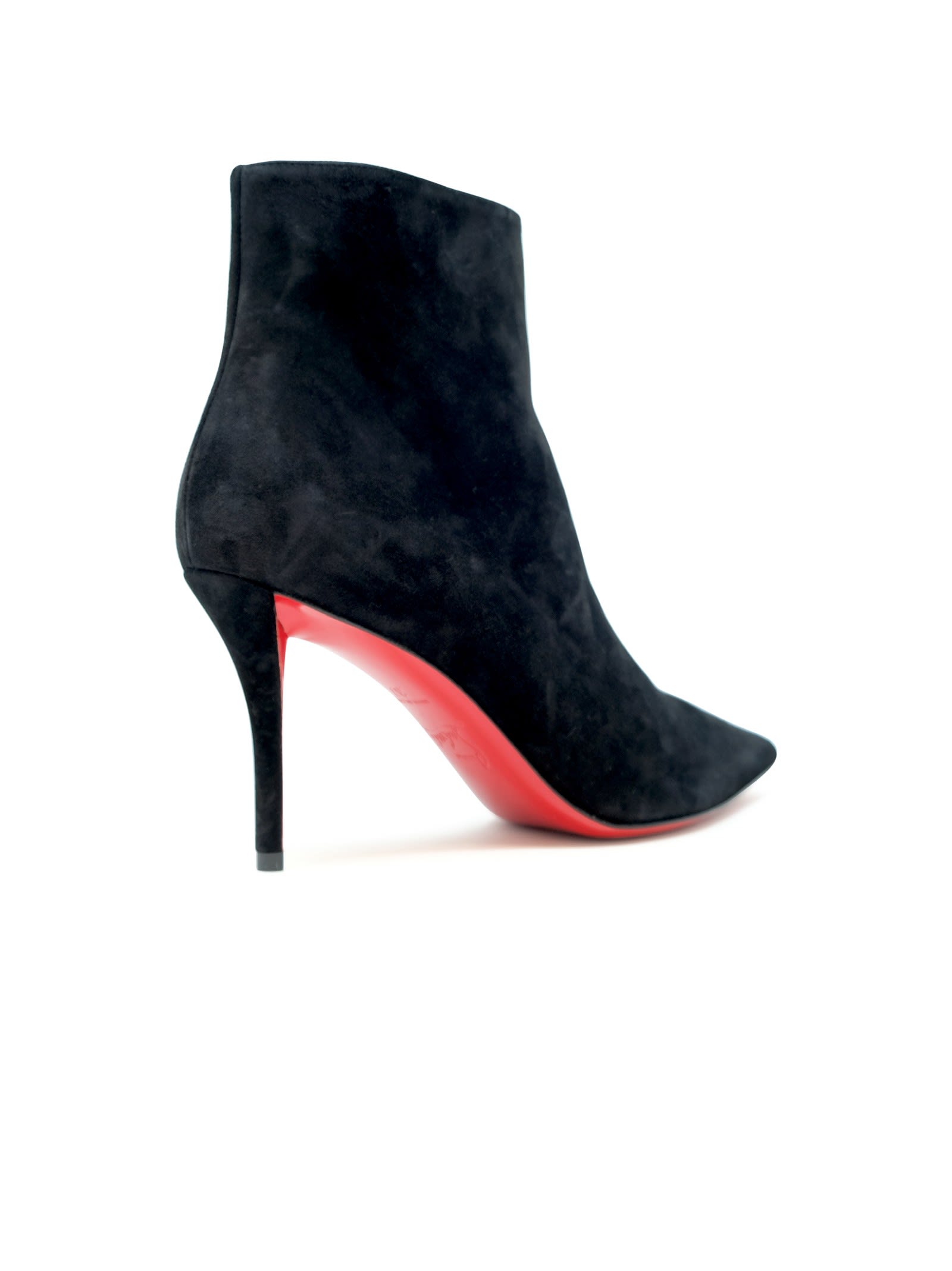 Christian Louboutin So Apostropha 80 Suede Ankle Boots In Black