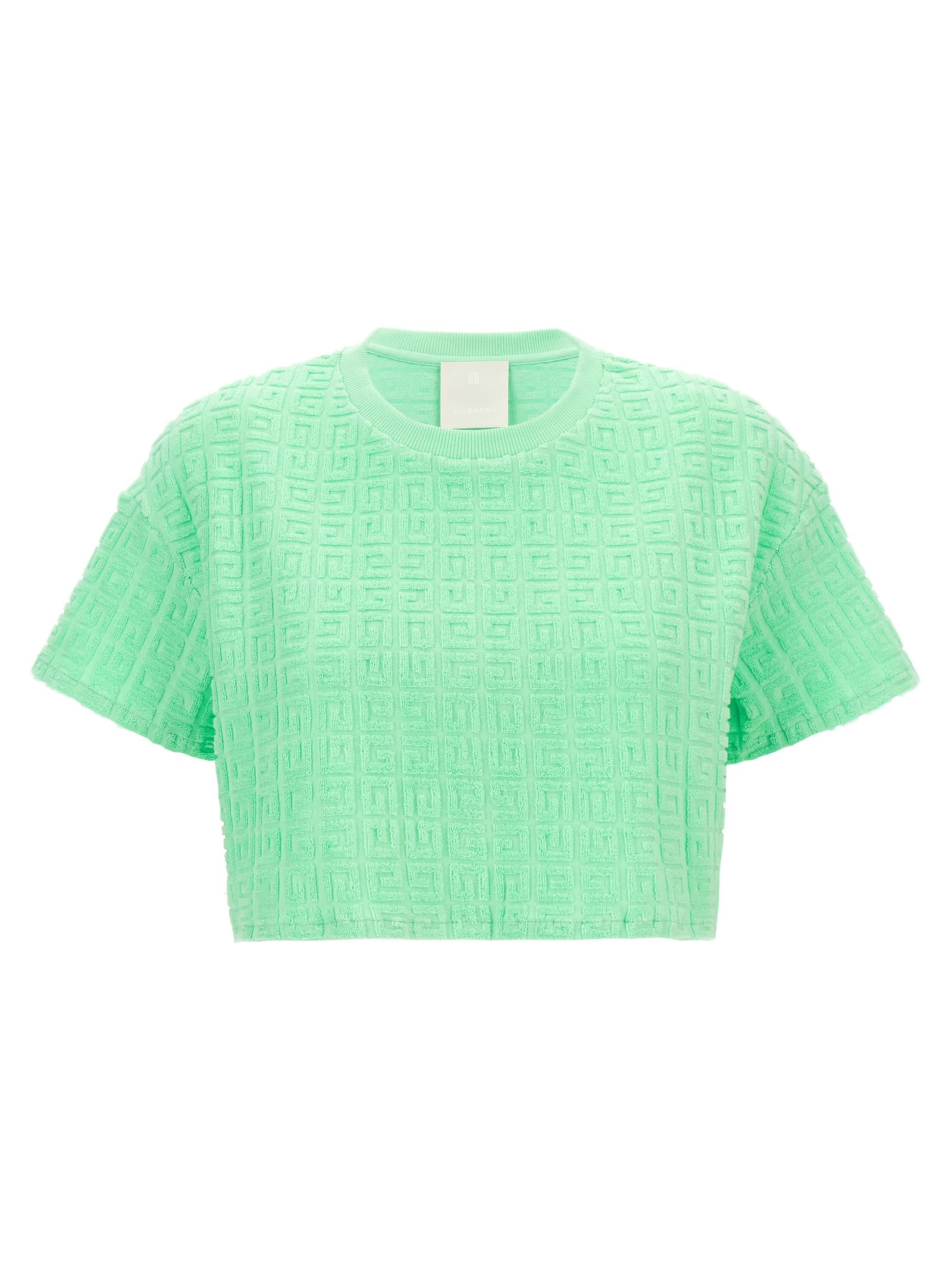 Shop Givenchy T-shirt Cropped Capsule Plage In Green
