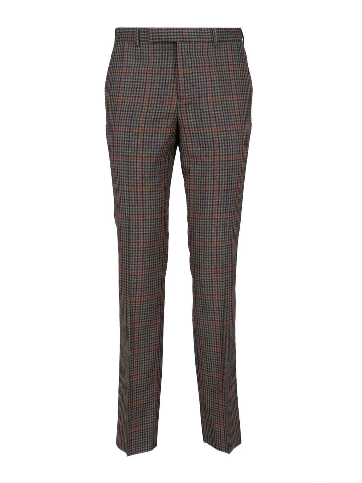 Paul Smith Tailored Checkered Trousers Featuring Pockets In Brown