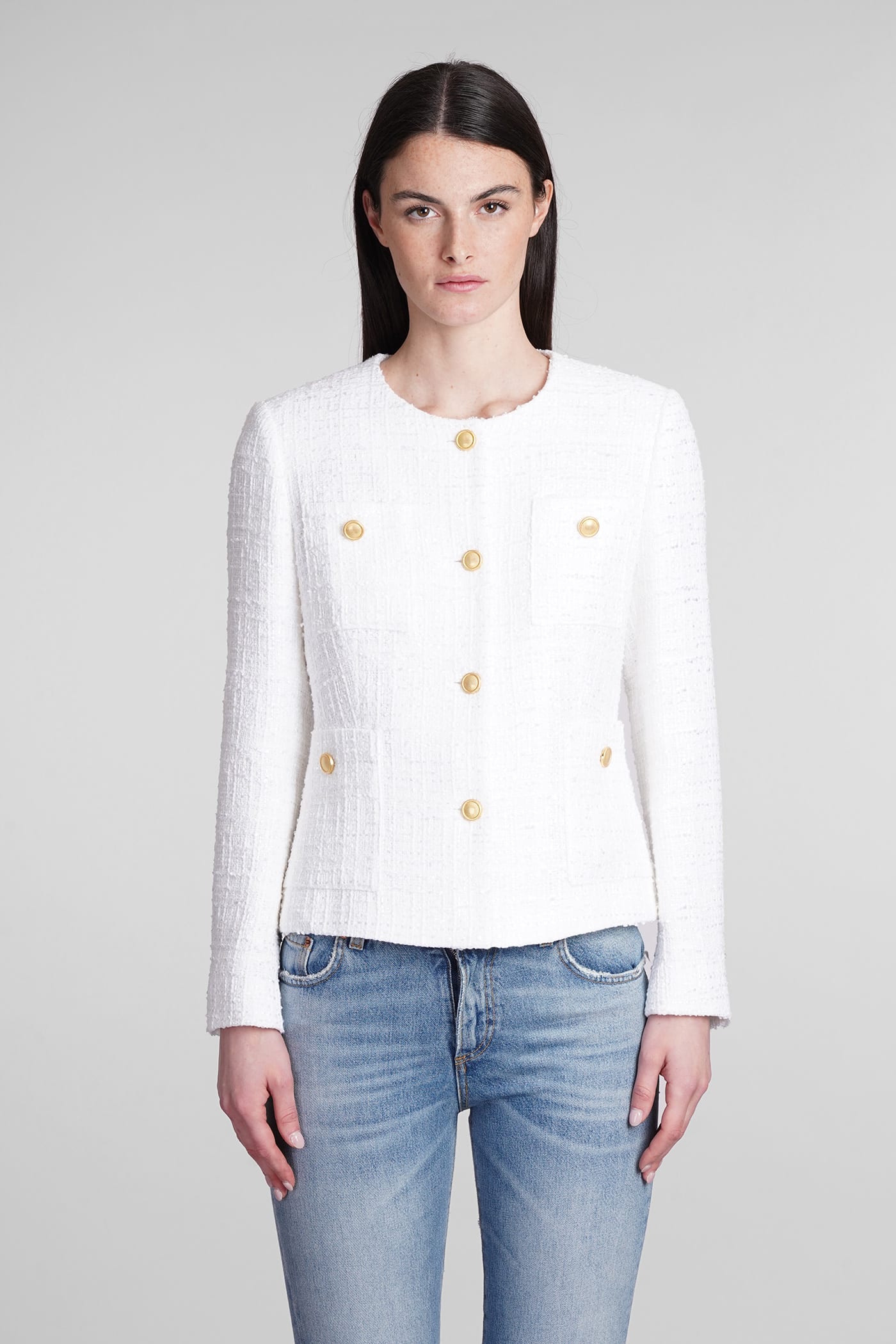 Shop Tagliatore Beverly Casual Jacket In White Cotton