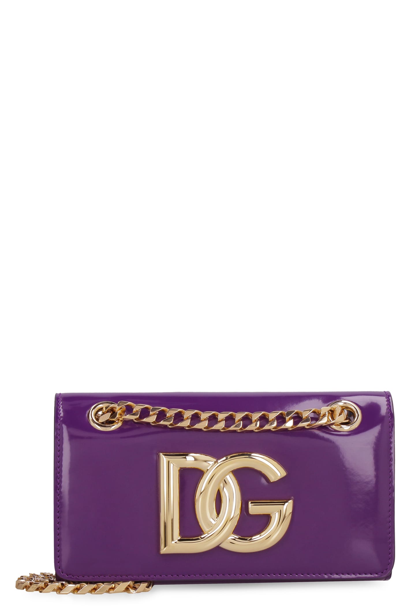 Dolce & Gabbana Calfskin Leather Mobile Phone Case In Purple