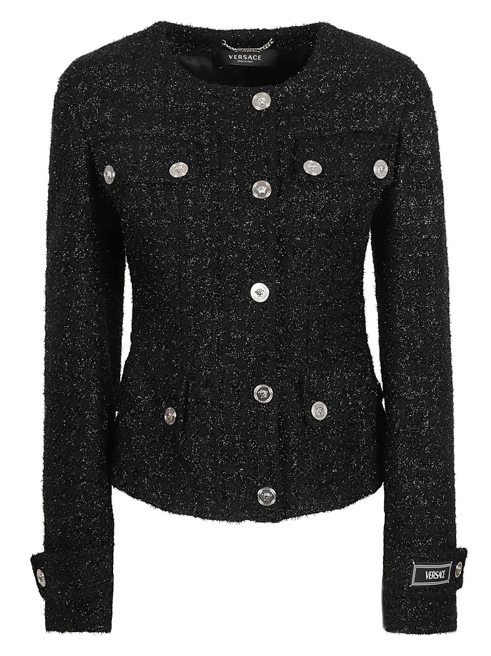 Shop Versace Vichy Light Tone Informal Jacket In Black