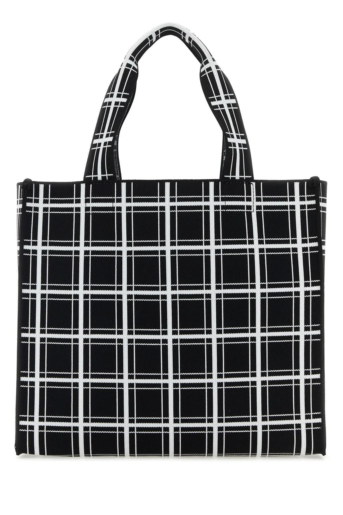 Shop Marni Embroidered Jacquard Shopping Bag In Black