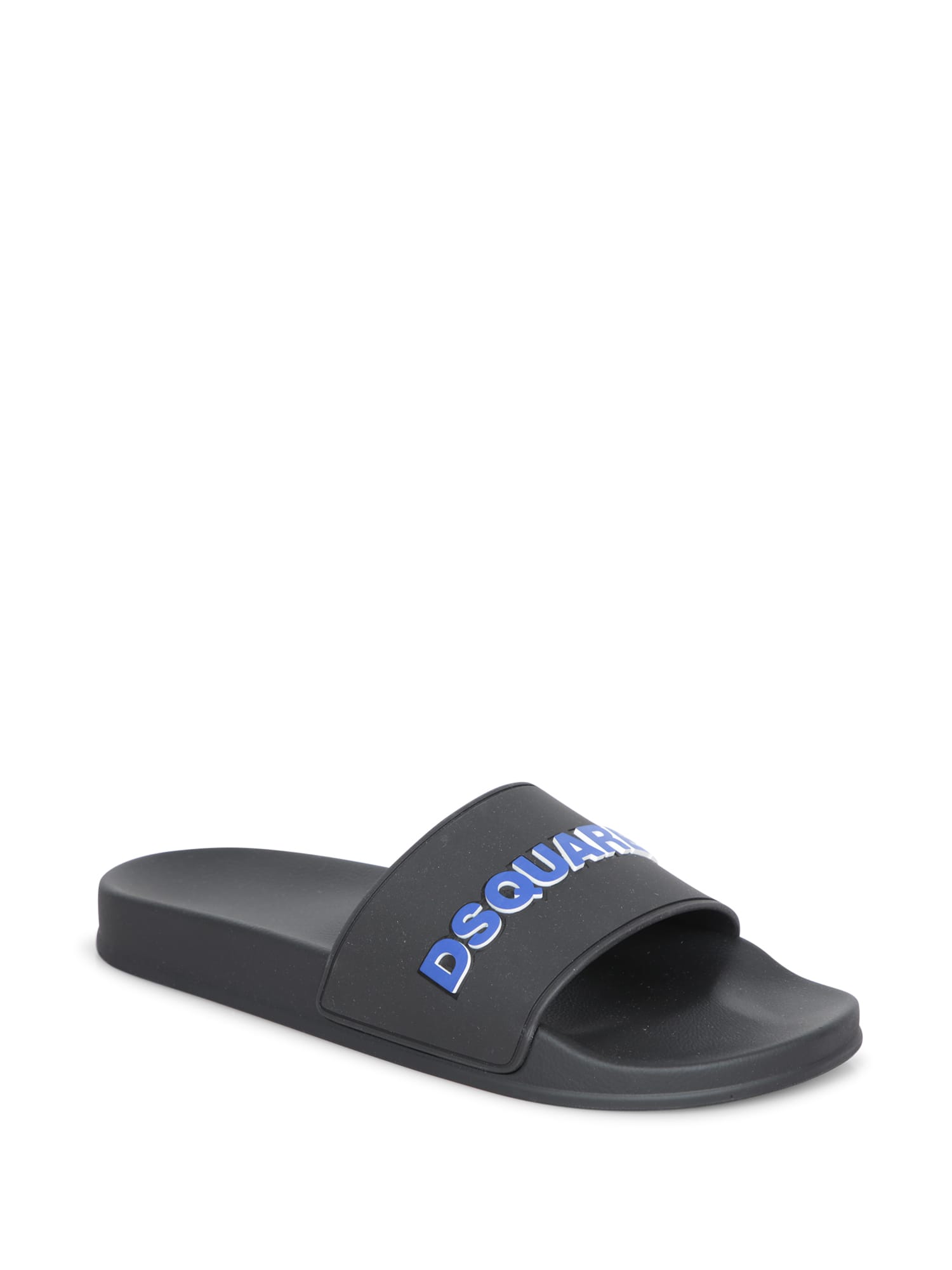 DSQUARED2 SLIDES D2 BLACK-BLUE SANDALS