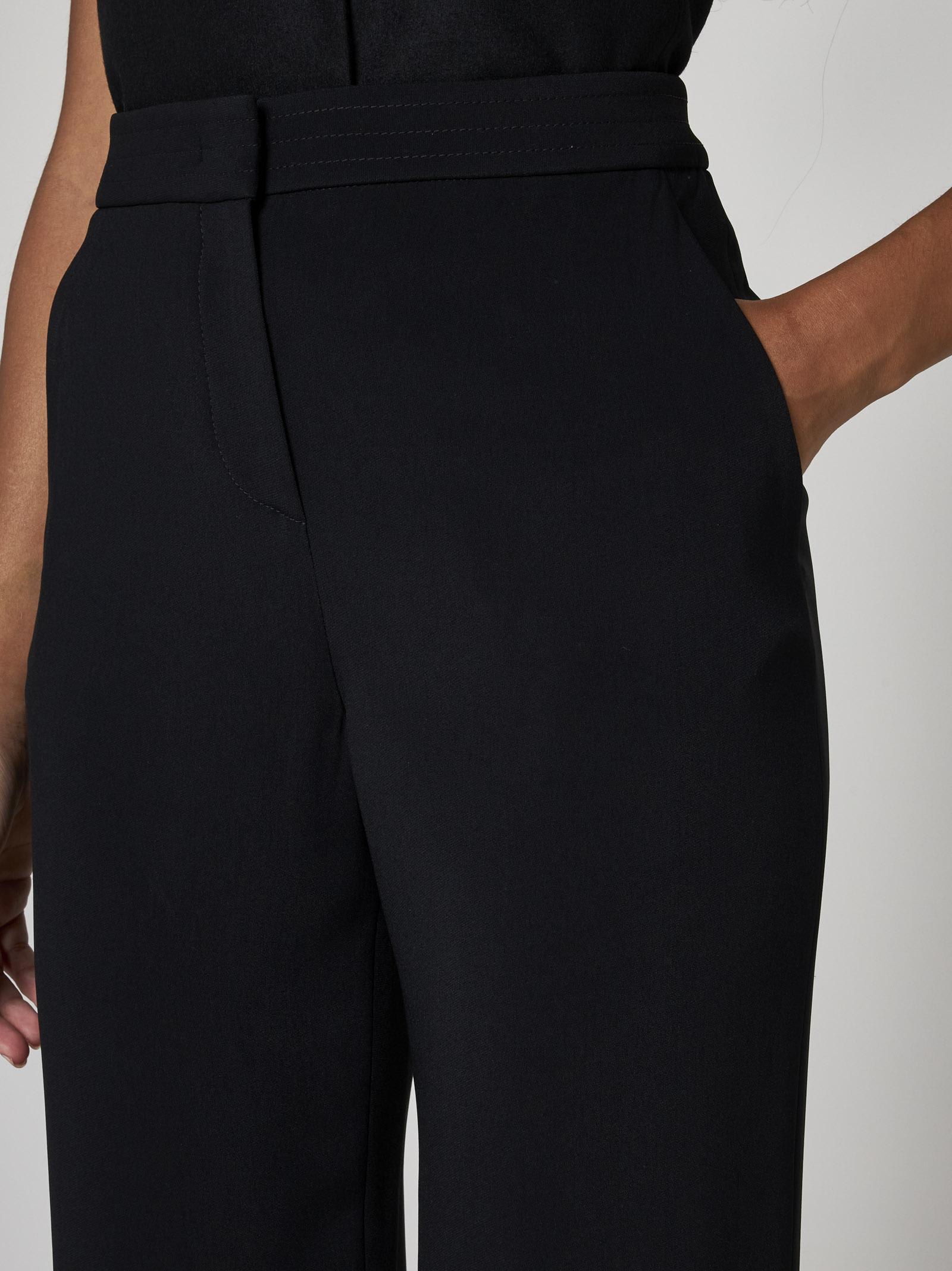 Shop Giorgio Armani Viscose Flared Trousers In Black