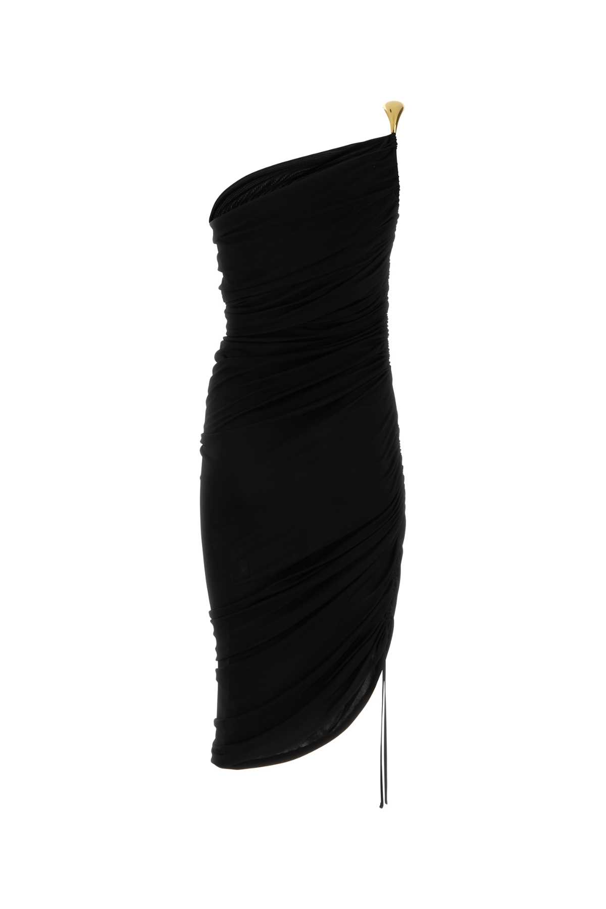 Bottega Veneta Black Viscose Dress In 1000