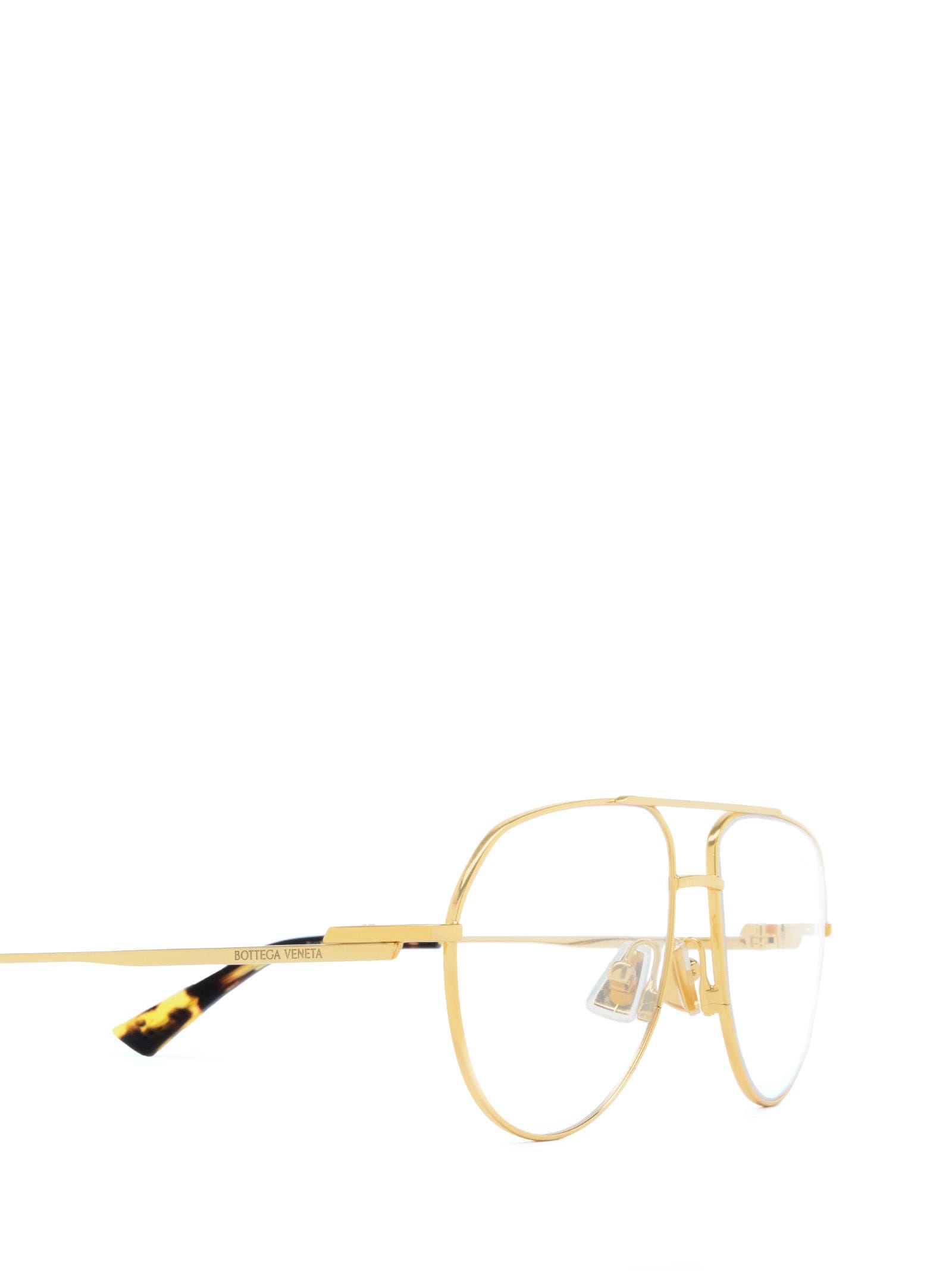 Shop Bottega Veneta Bv1302o Gold Glasses