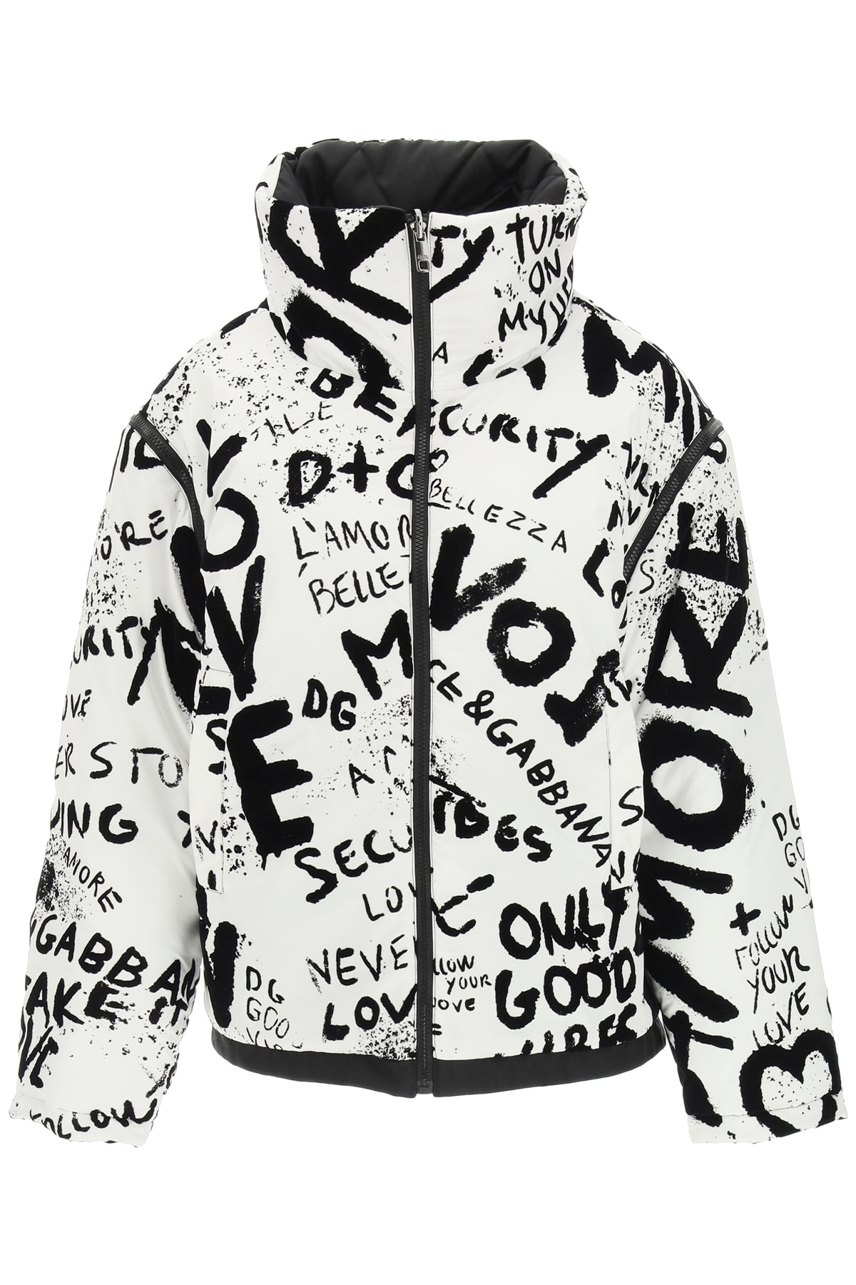 Dolce & Gabbana Reversible Bomber Jacket With Graffiti Logo ...