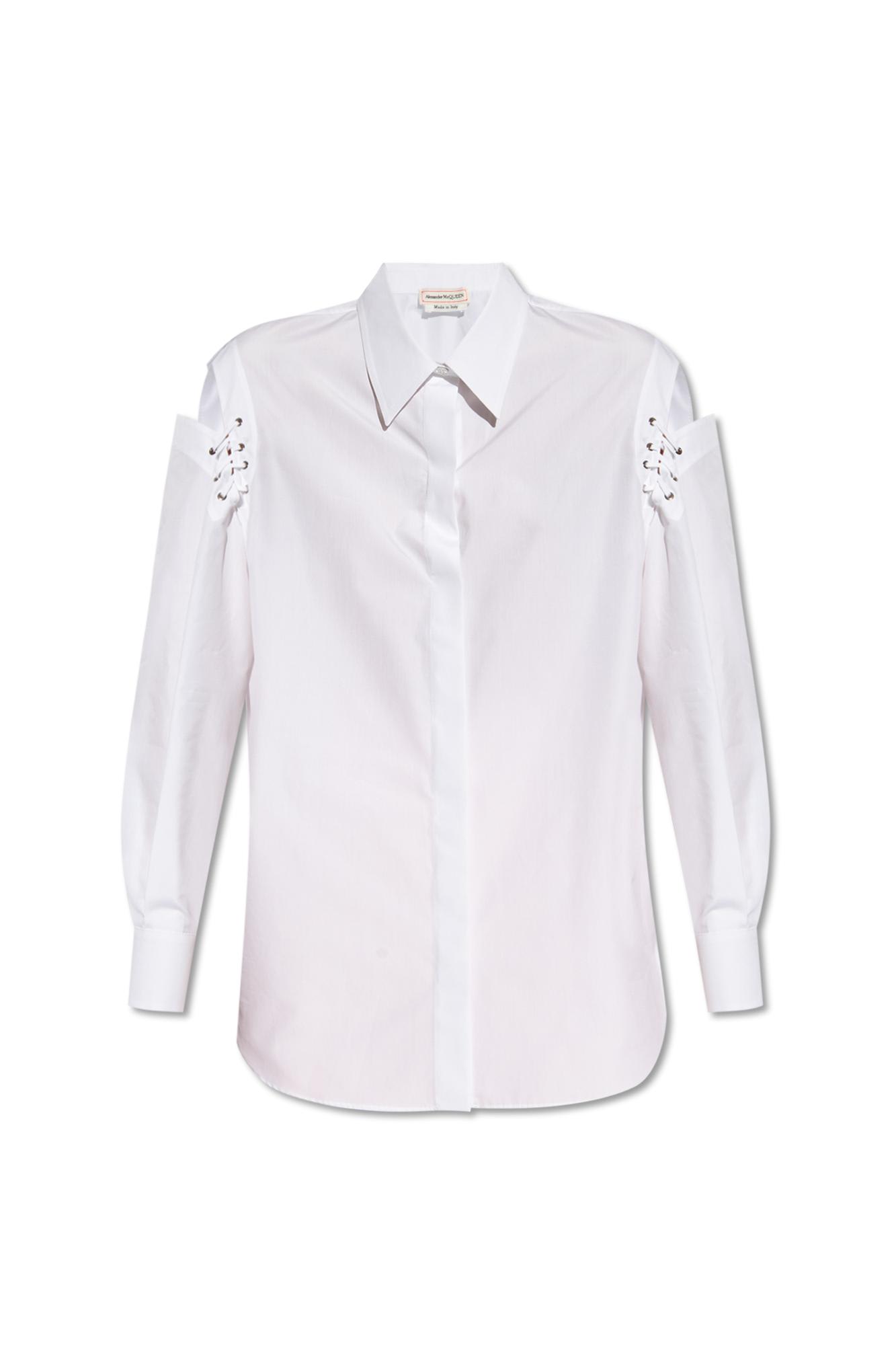 Shop Alexander Mcqueen Shirt With Cutouts In White