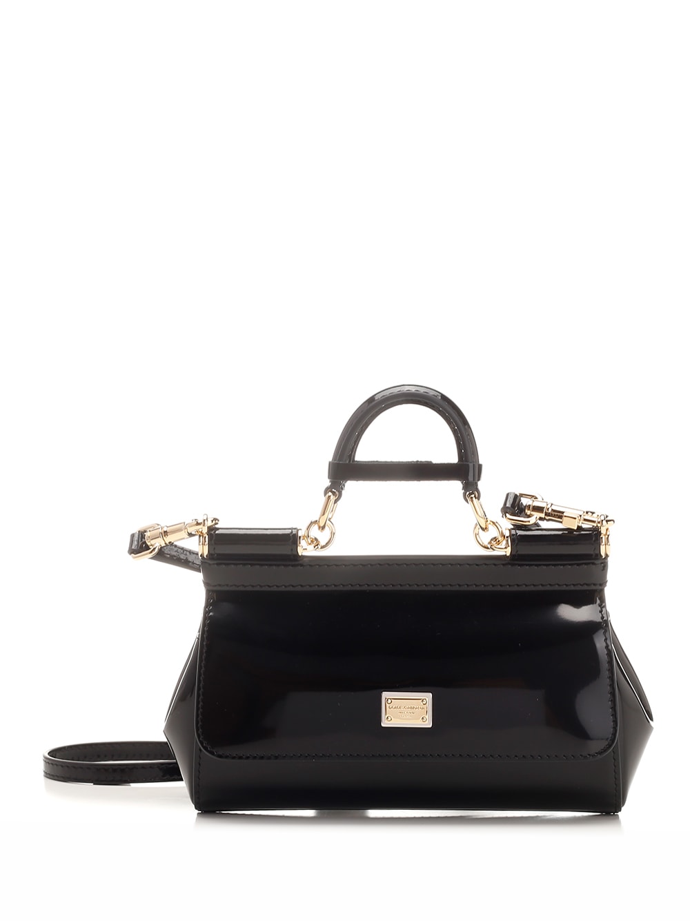 Dolce & Gabbana Small Dauphine Calfskin Sicily Bag In Black