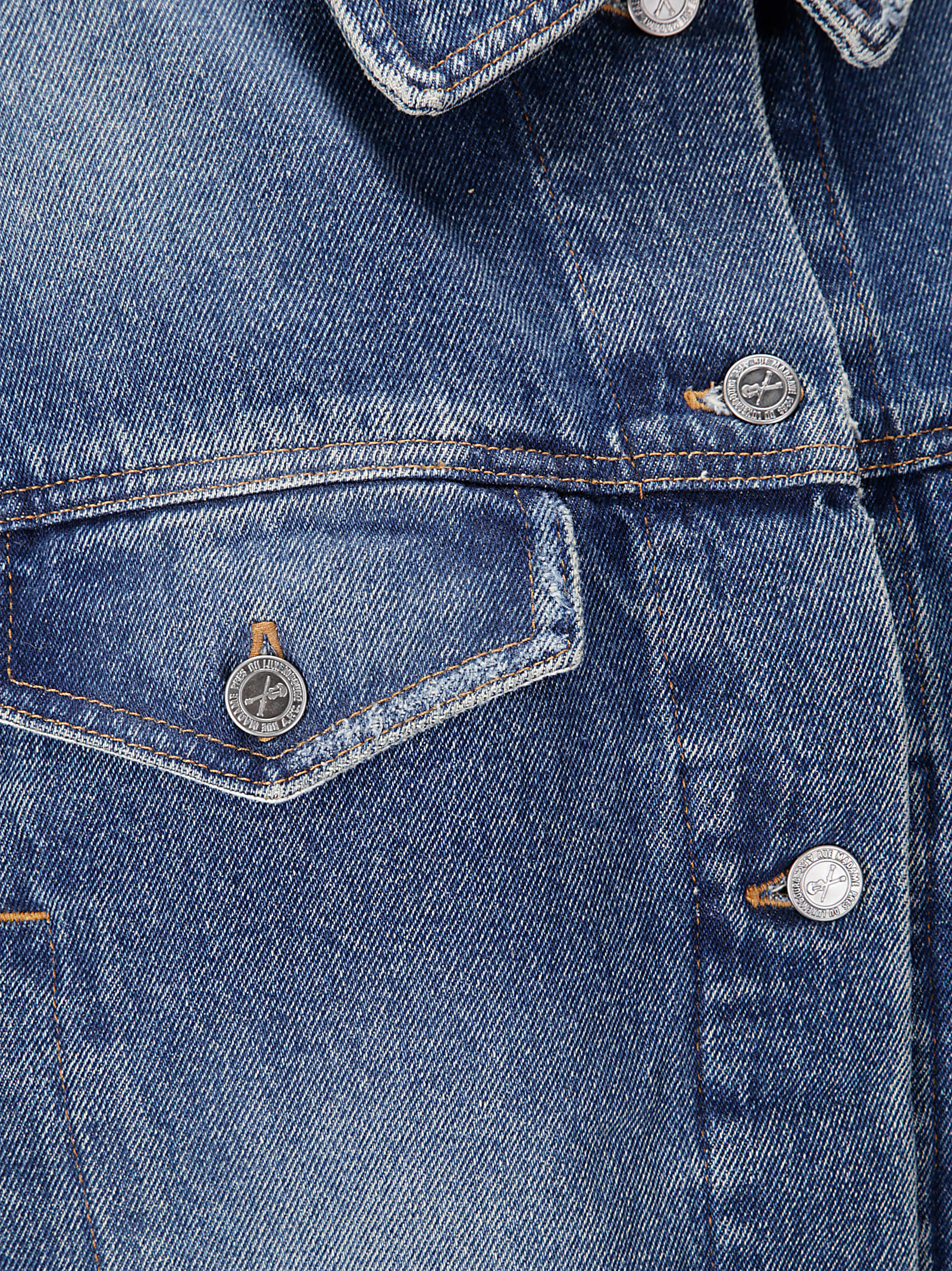 Apc A.p.c. Denim Jacket With Four Front Pockets In Washed Indigo