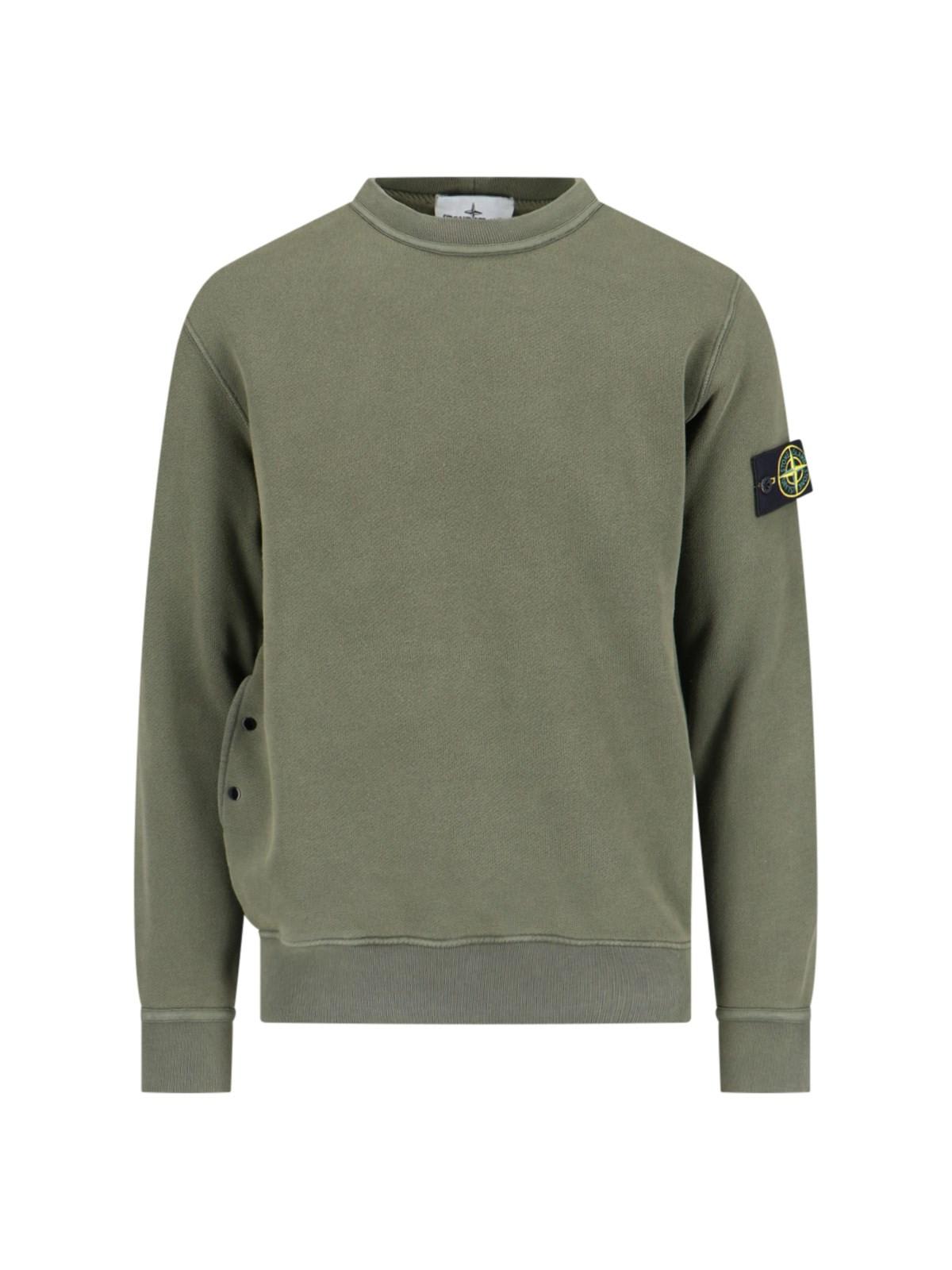 Shop Stone Island Logo Sweatshirt In Green