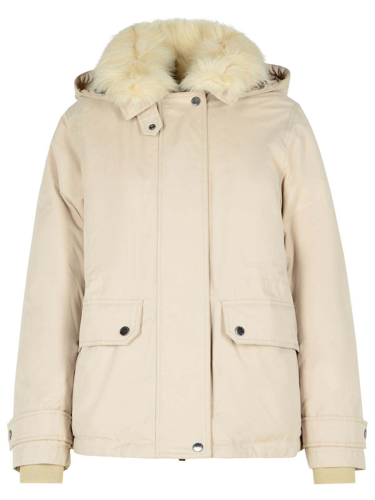 artic Short Parka In Beige Cotton Blend