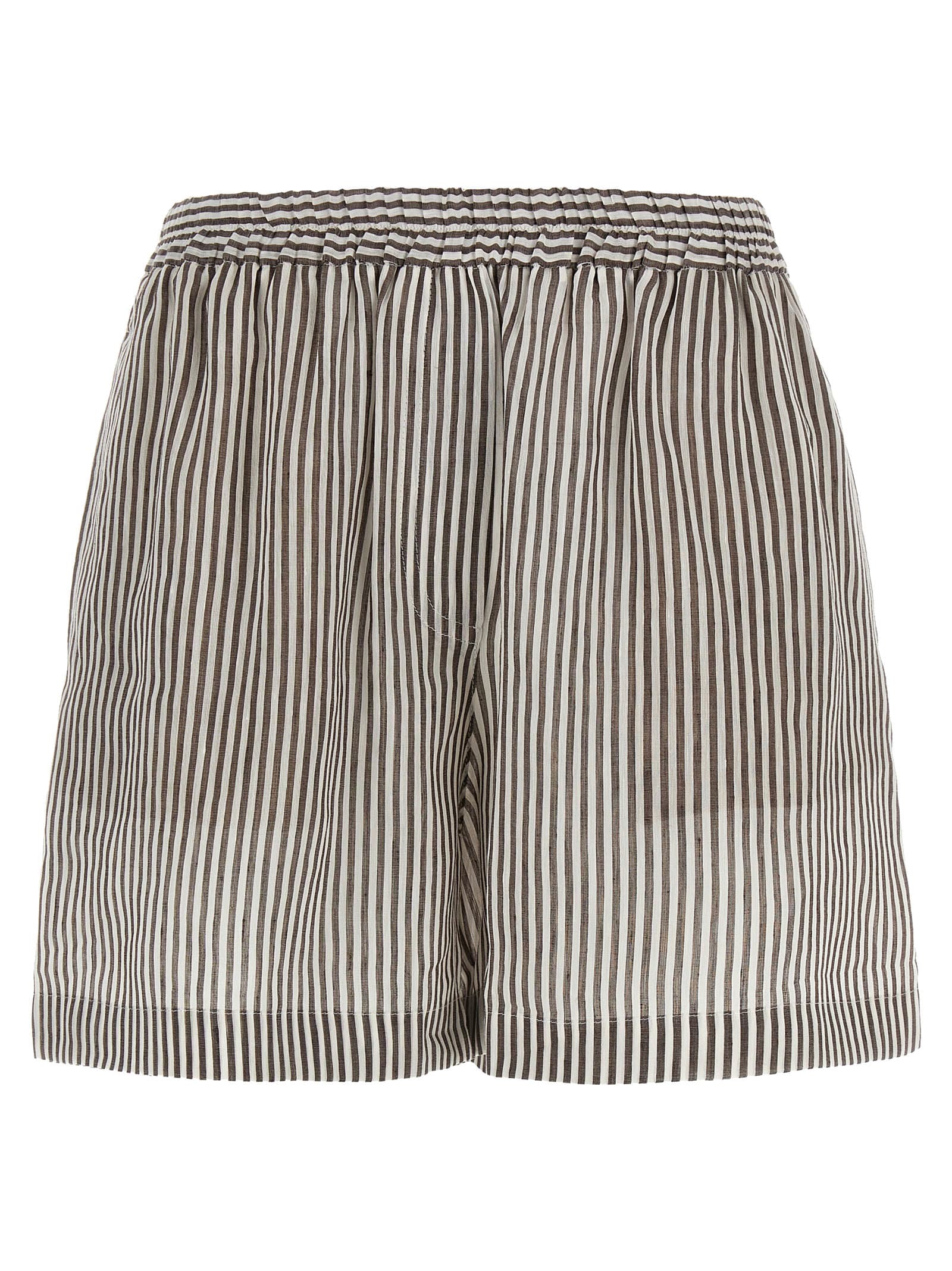 Striped Linen Bermuda Shorts