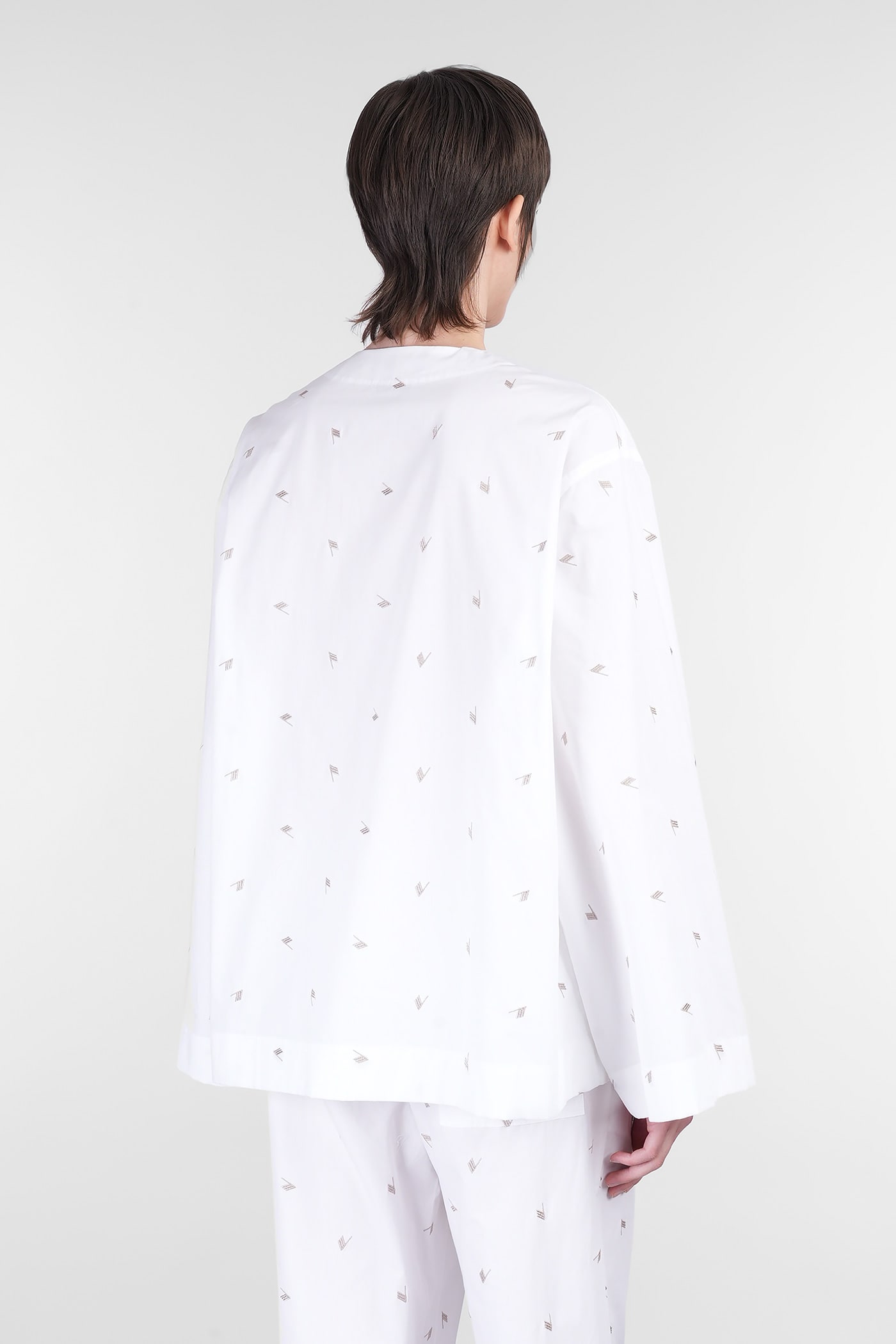 Shop Attico Blouse In White Cotton