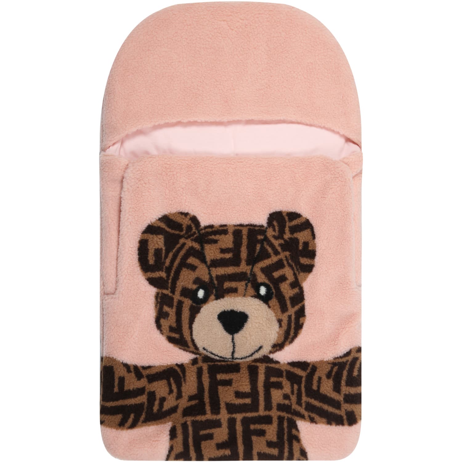 Fendi Pink Sleeping Bag For Baby Girl With Bear