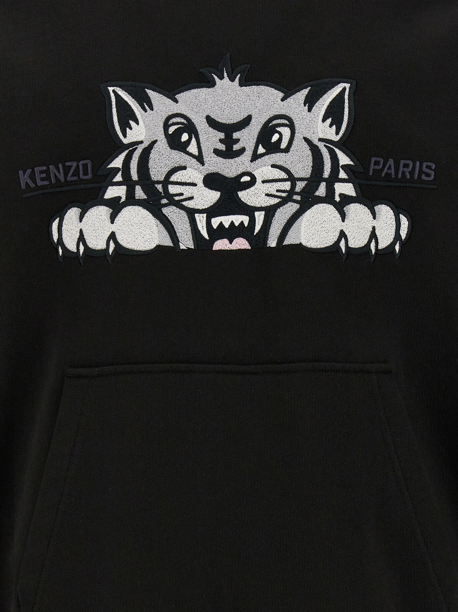 Kenzo Felpa In Cotone Nero Uomo In Black