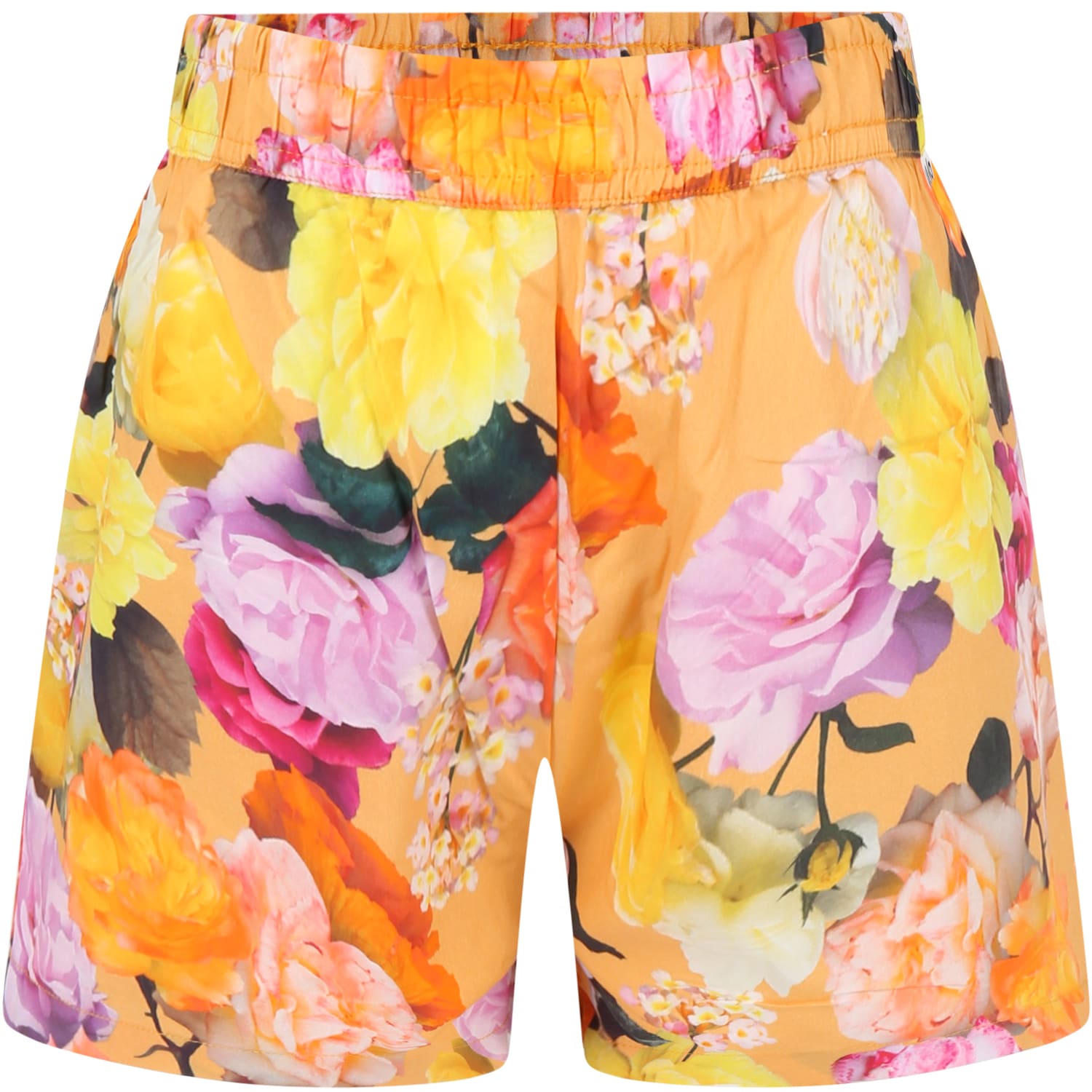 MOLO MULTICOLOR SHORTS FOR GIRL WITH LOGO PATCH