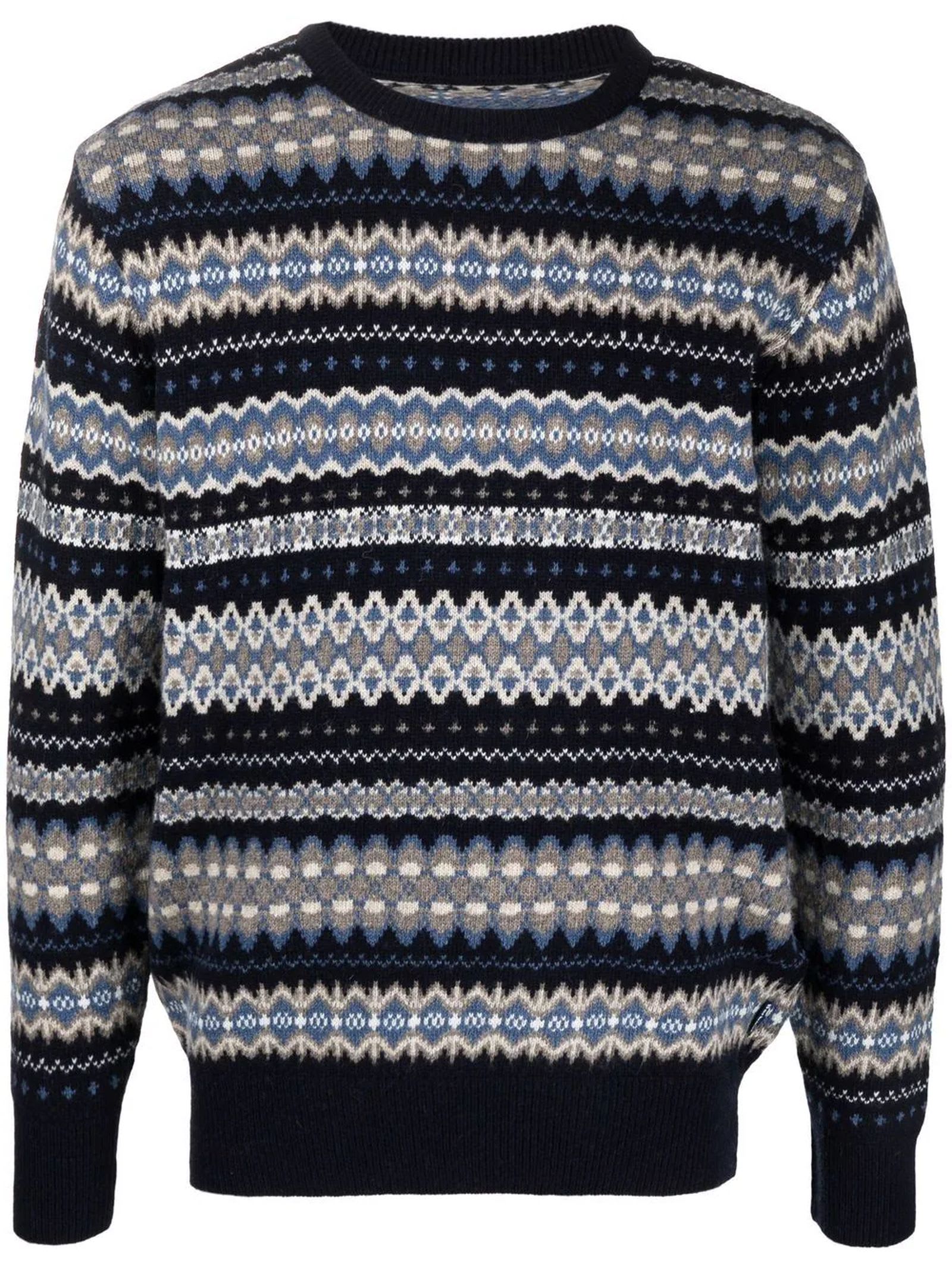Barbour Navy-blue And White Wool Jumper