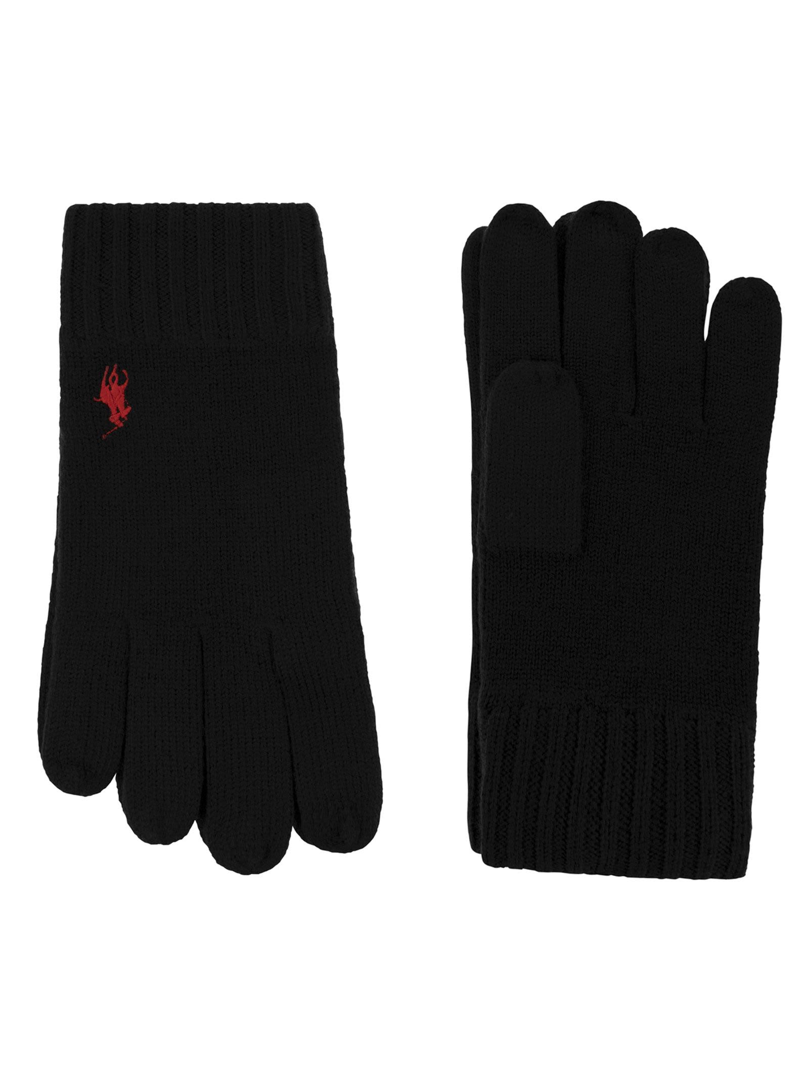 Knitted Touch Gloves With Pony