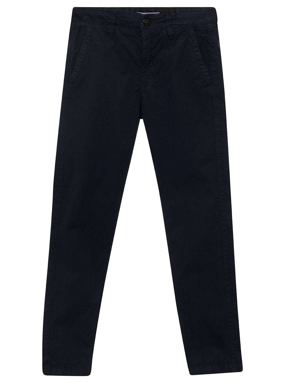 Stone Island Blue Pants With Logo Patch In Stretch Cotton Boy In Blu