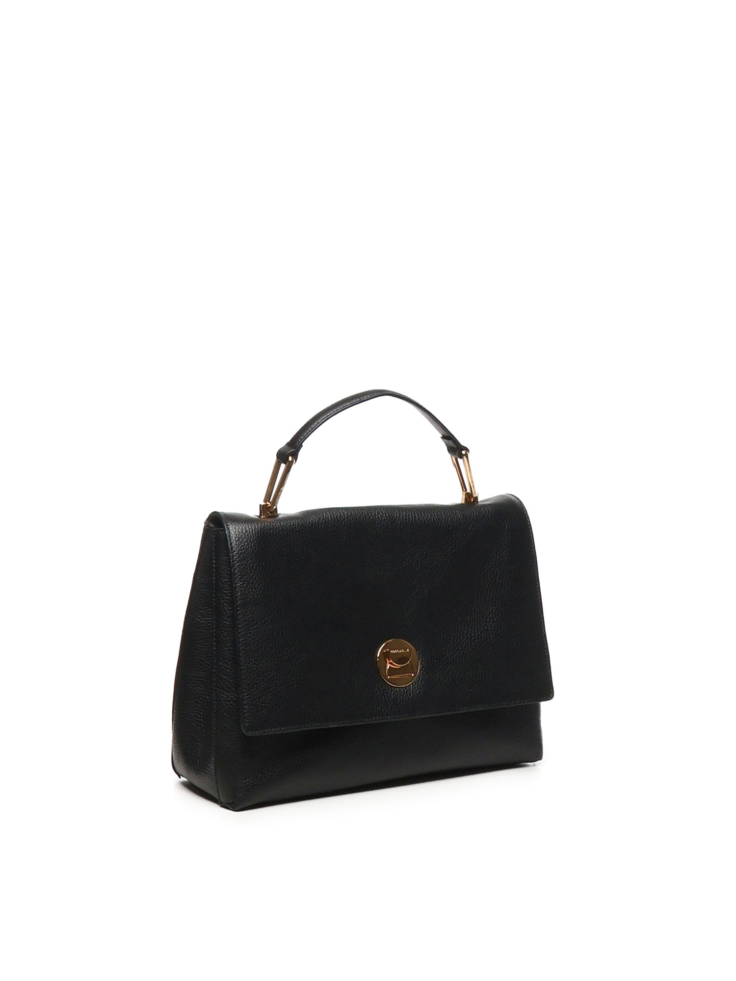 Shop Coccinelle Liya Hand Bag In Grained Leather In Black