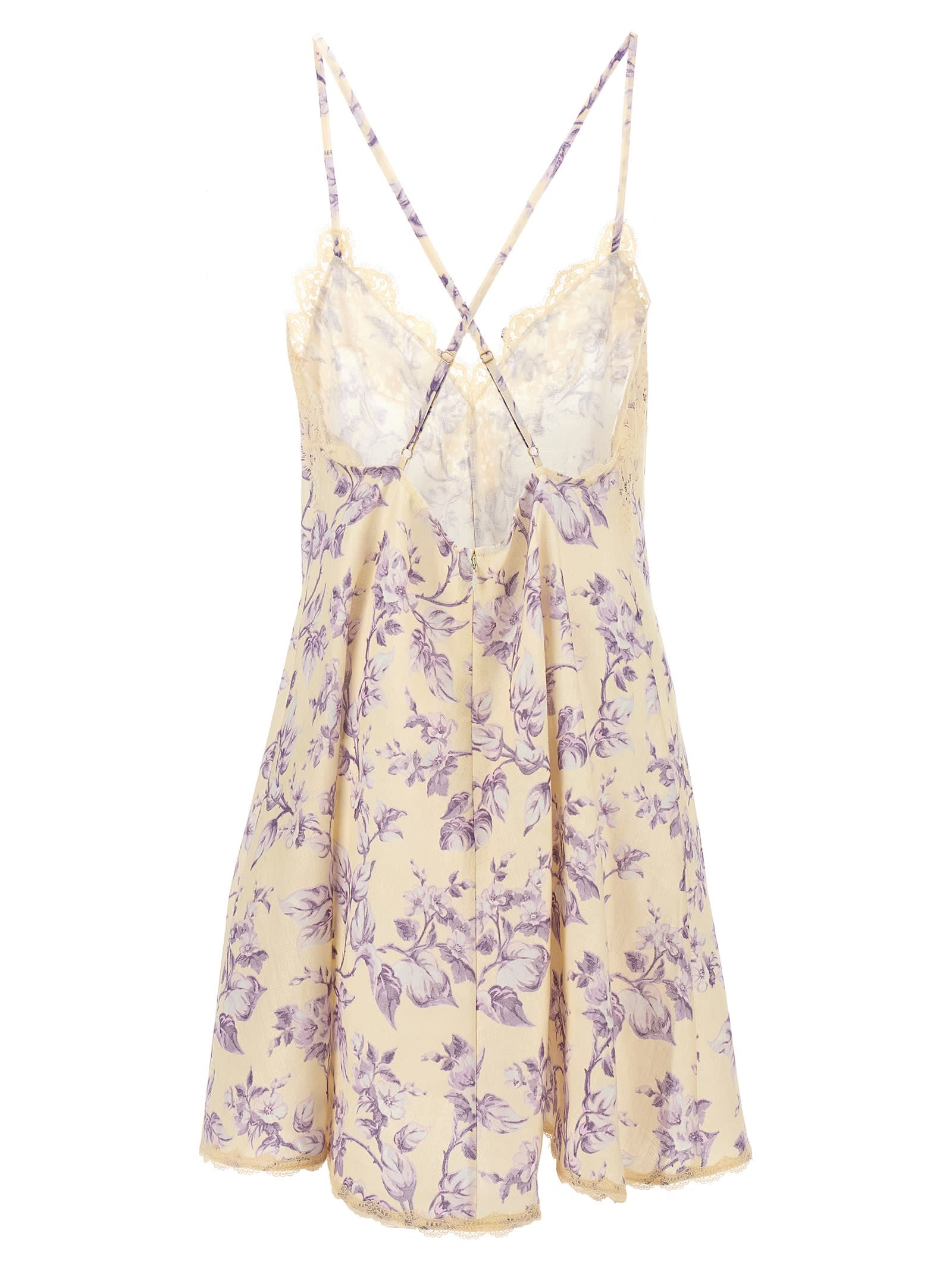 Shop Zimmermann Halliday Swing Mini Dress In Multicolor