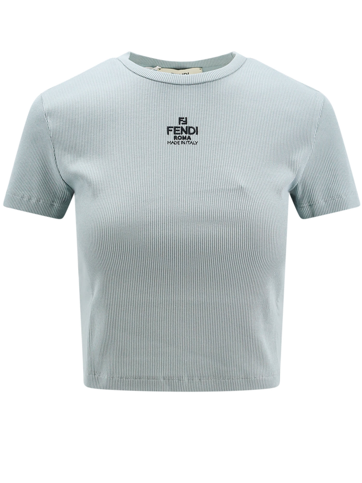 Shop Fendi T-shirt In Pale Blue