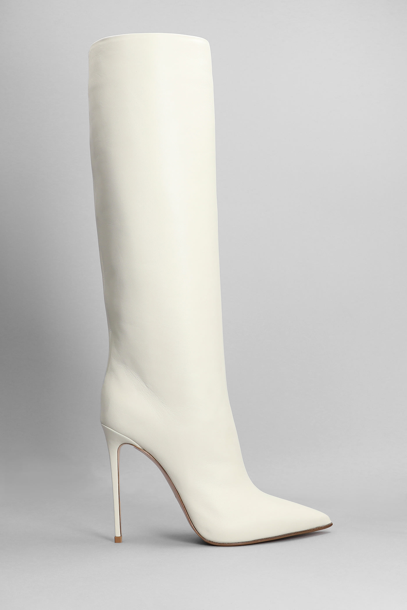 Le Silla Eva 120 High Heels Boots In Beige Leather