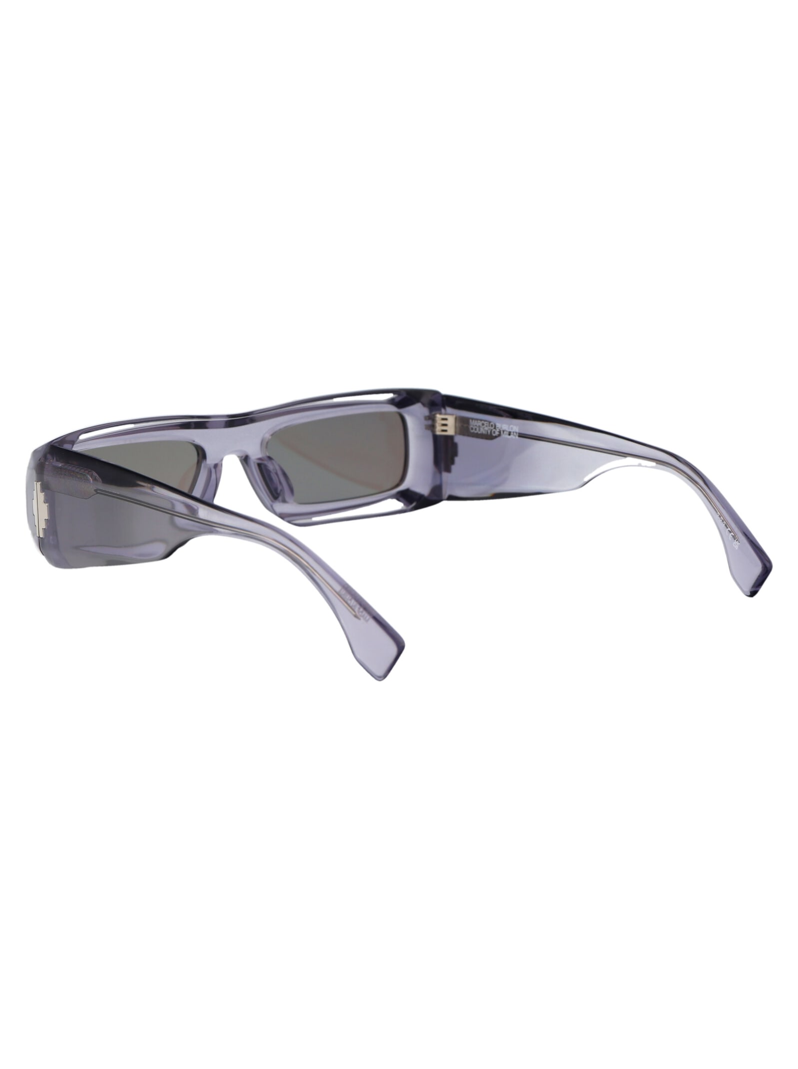 Shop Marcelo Burlon County Of Milan Maqui Sunglasses In 0972 Grey Mirror Silver