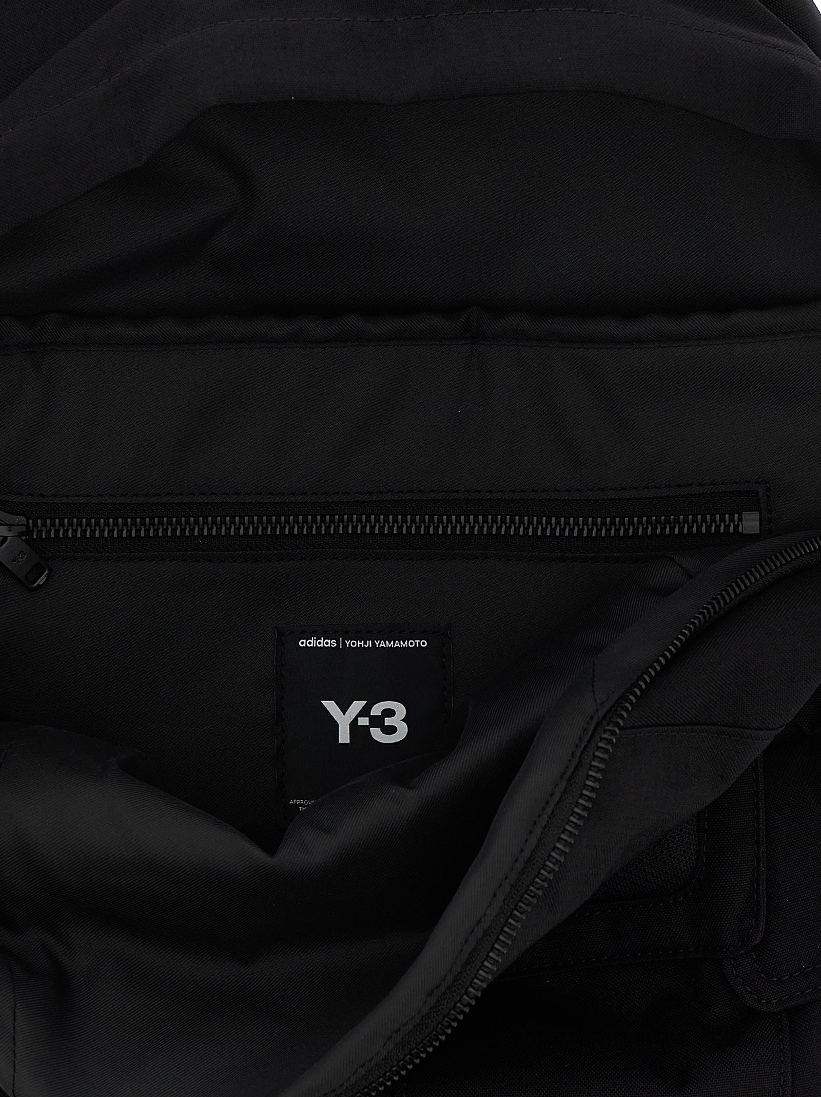 Y-3 Adidas Small Logo Pocket Backpack In Black