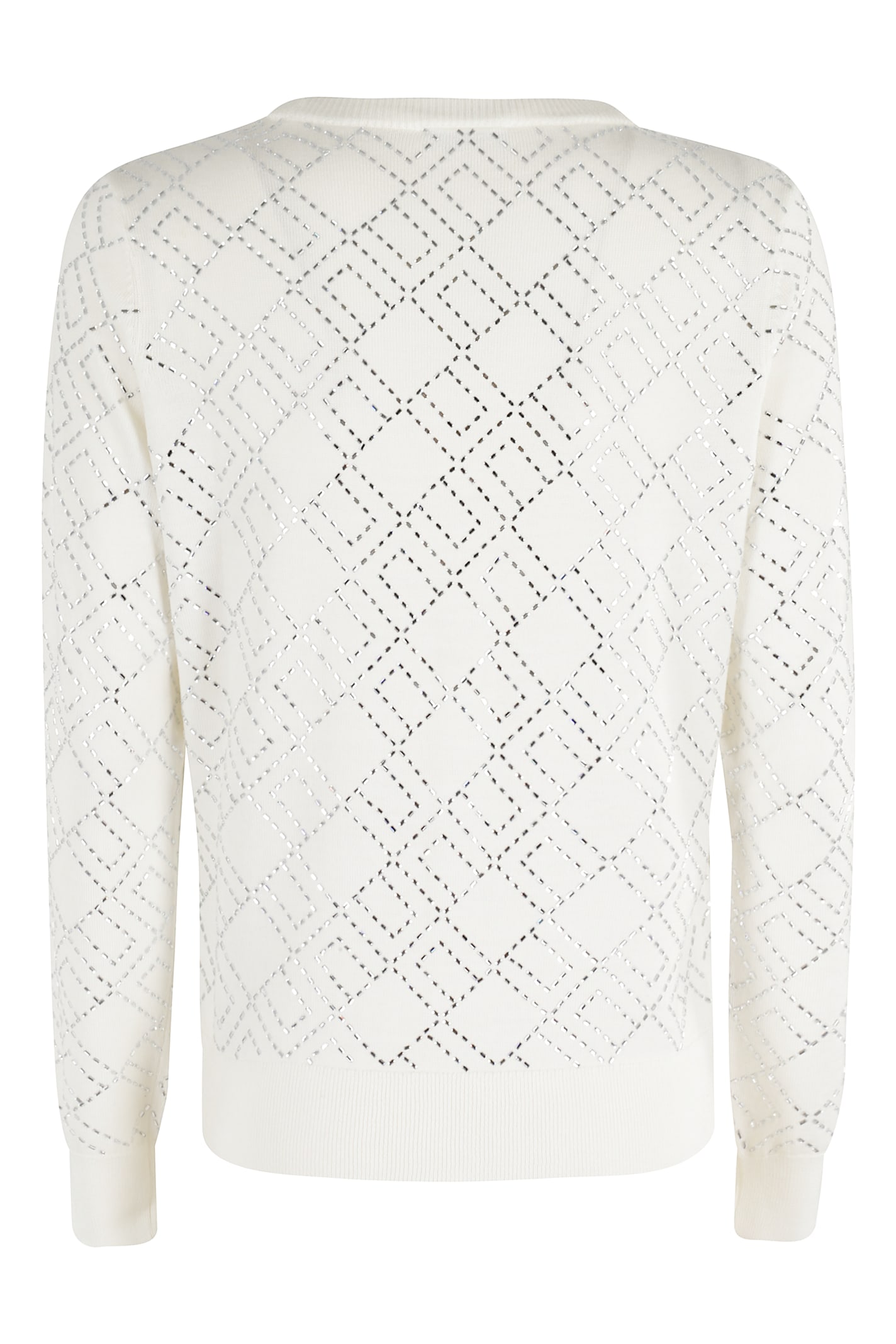 Elisabetta Franchi Tricot Sweater In White