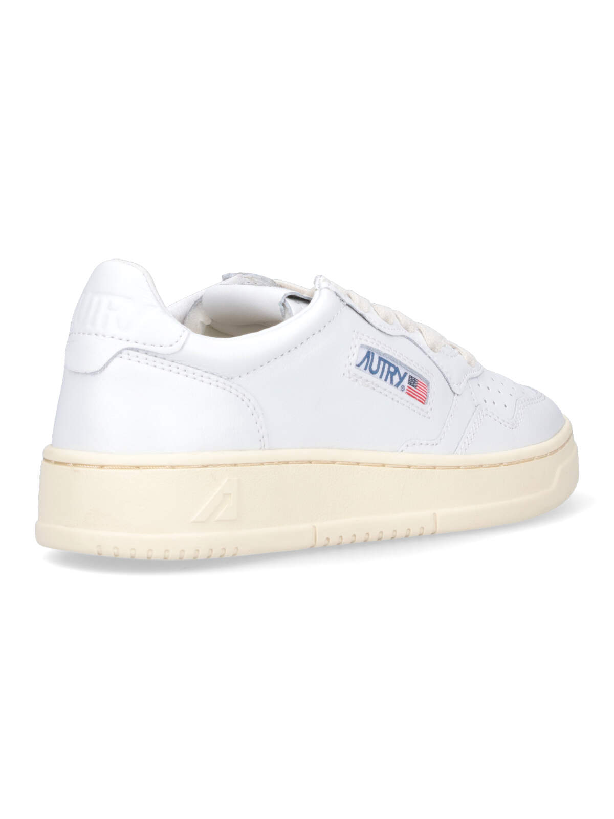 Autry Low Medalist Sneakers In White Leather E Powder E Suede Beige In Multi