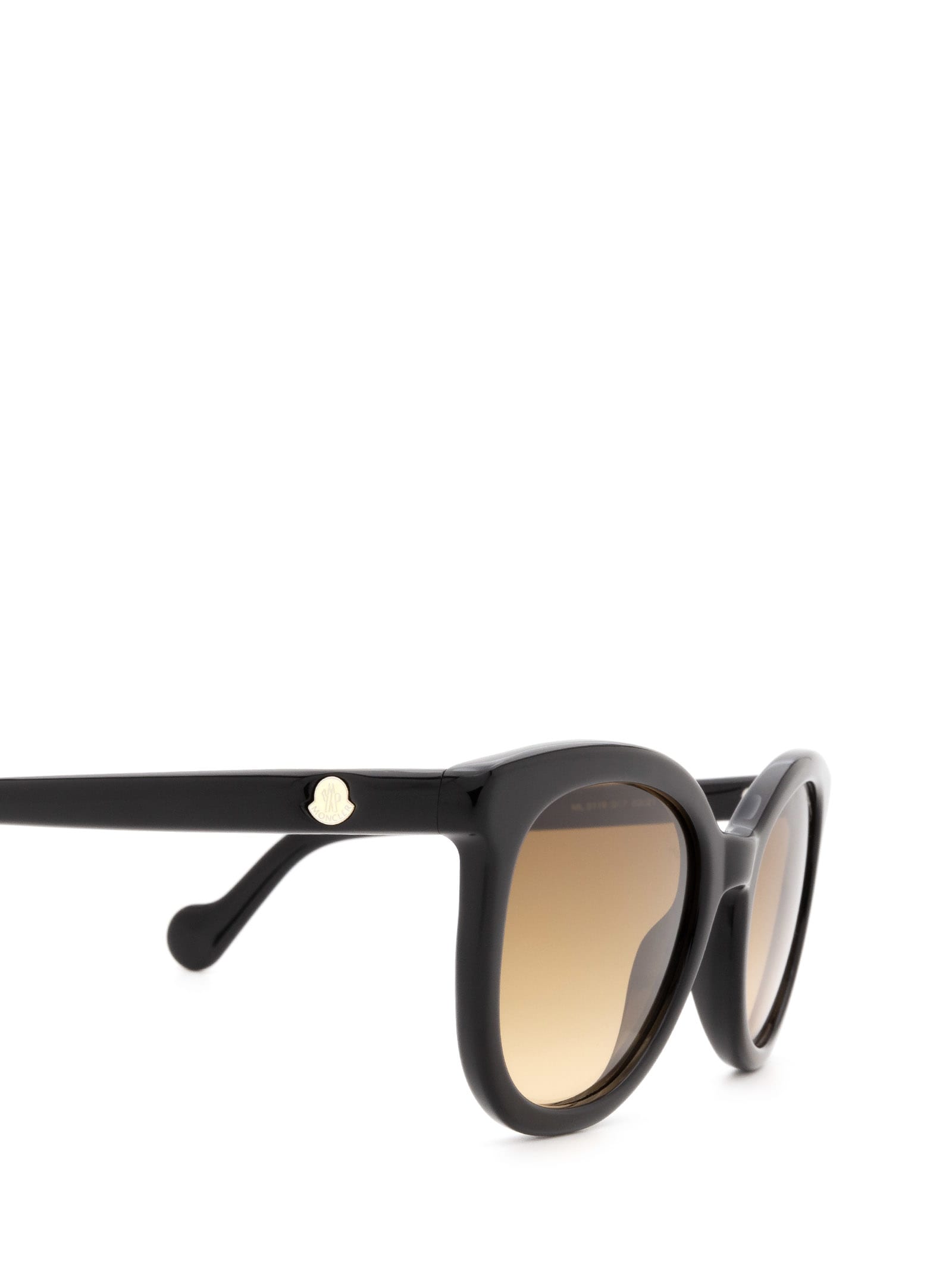Shop Moncler Ml0119 Shiny Black Sunglasses