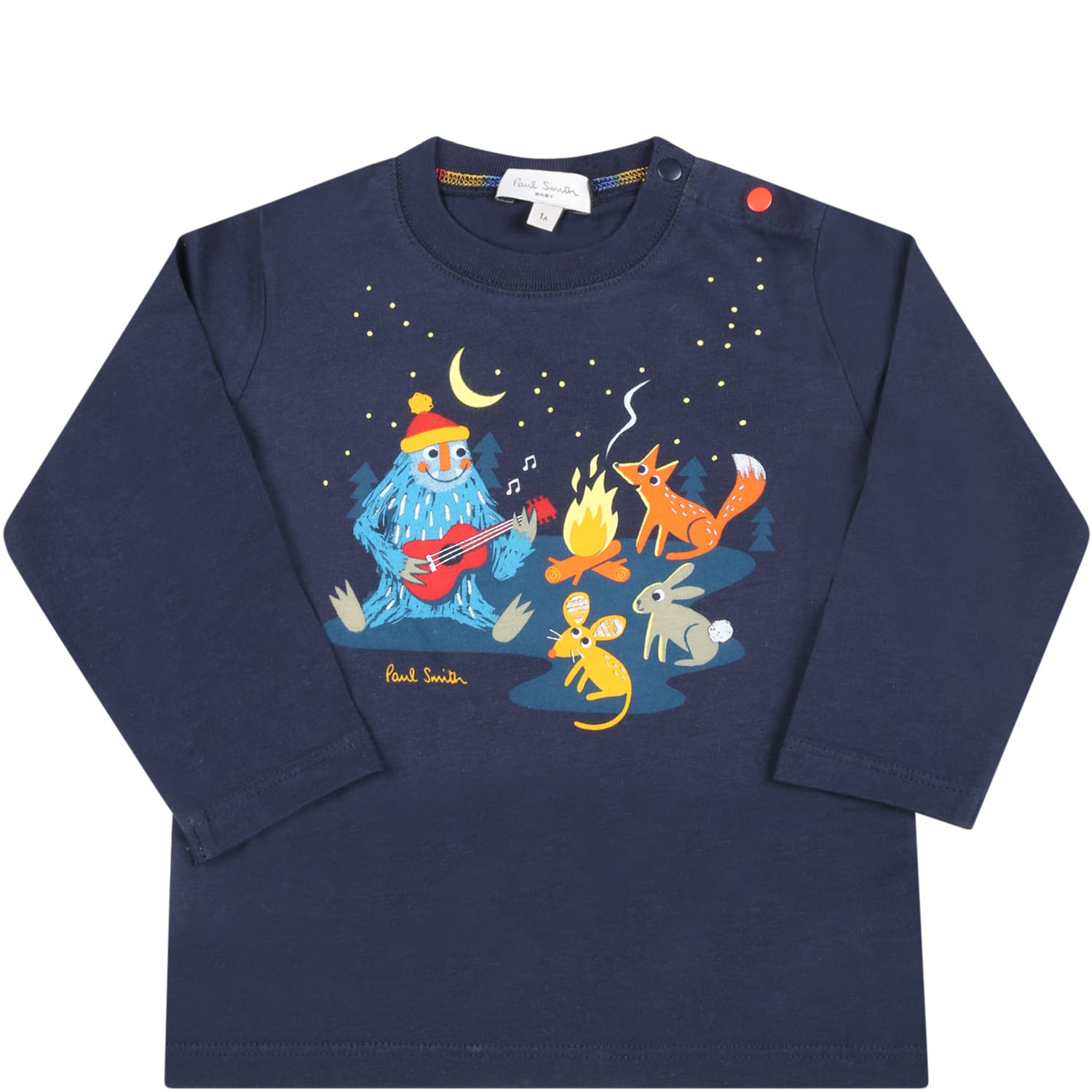 Paul Smith Junior Blue T-shirt For Baby Boy With Animals