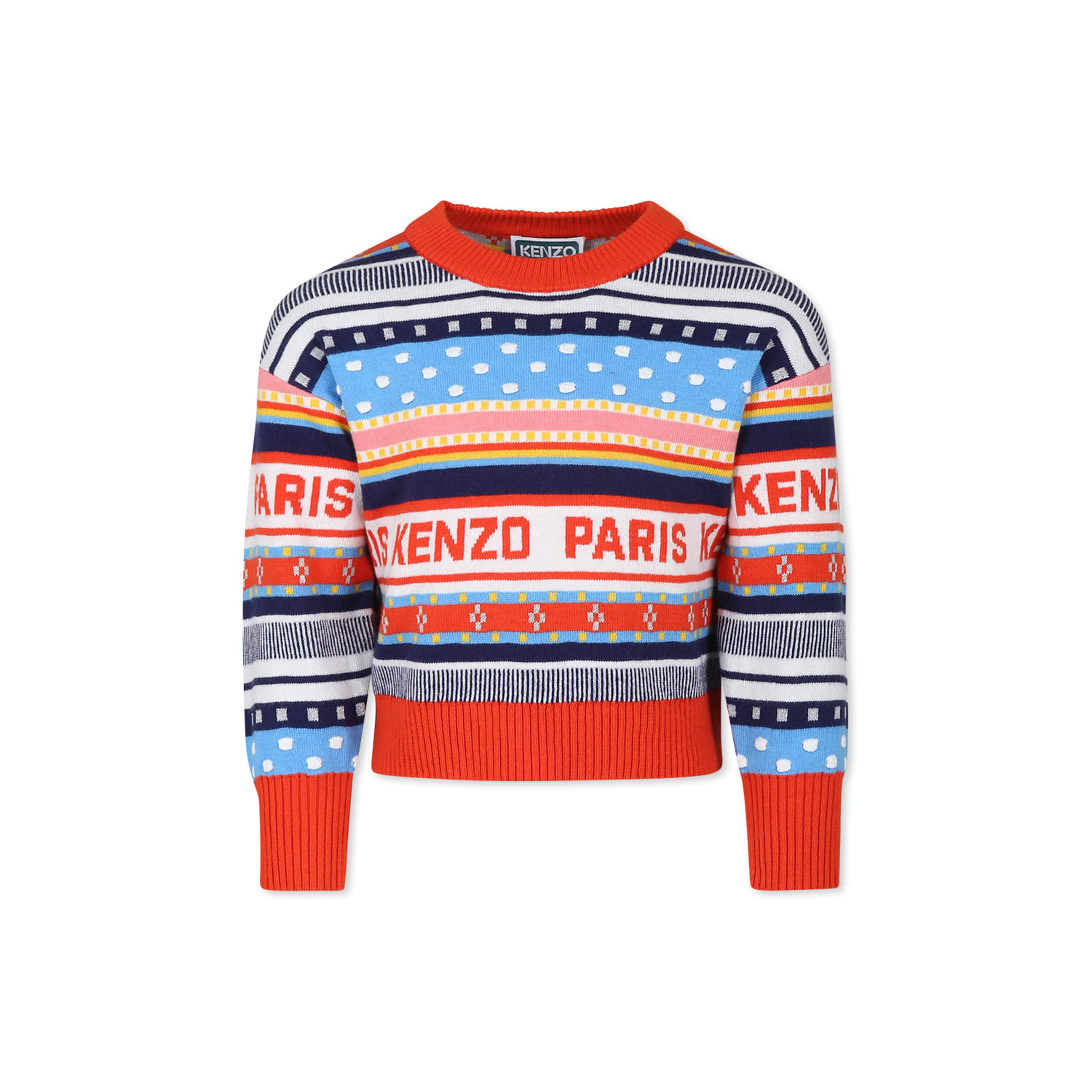 Kenzo Kids Multicolor Sweater For Girl With Logo
