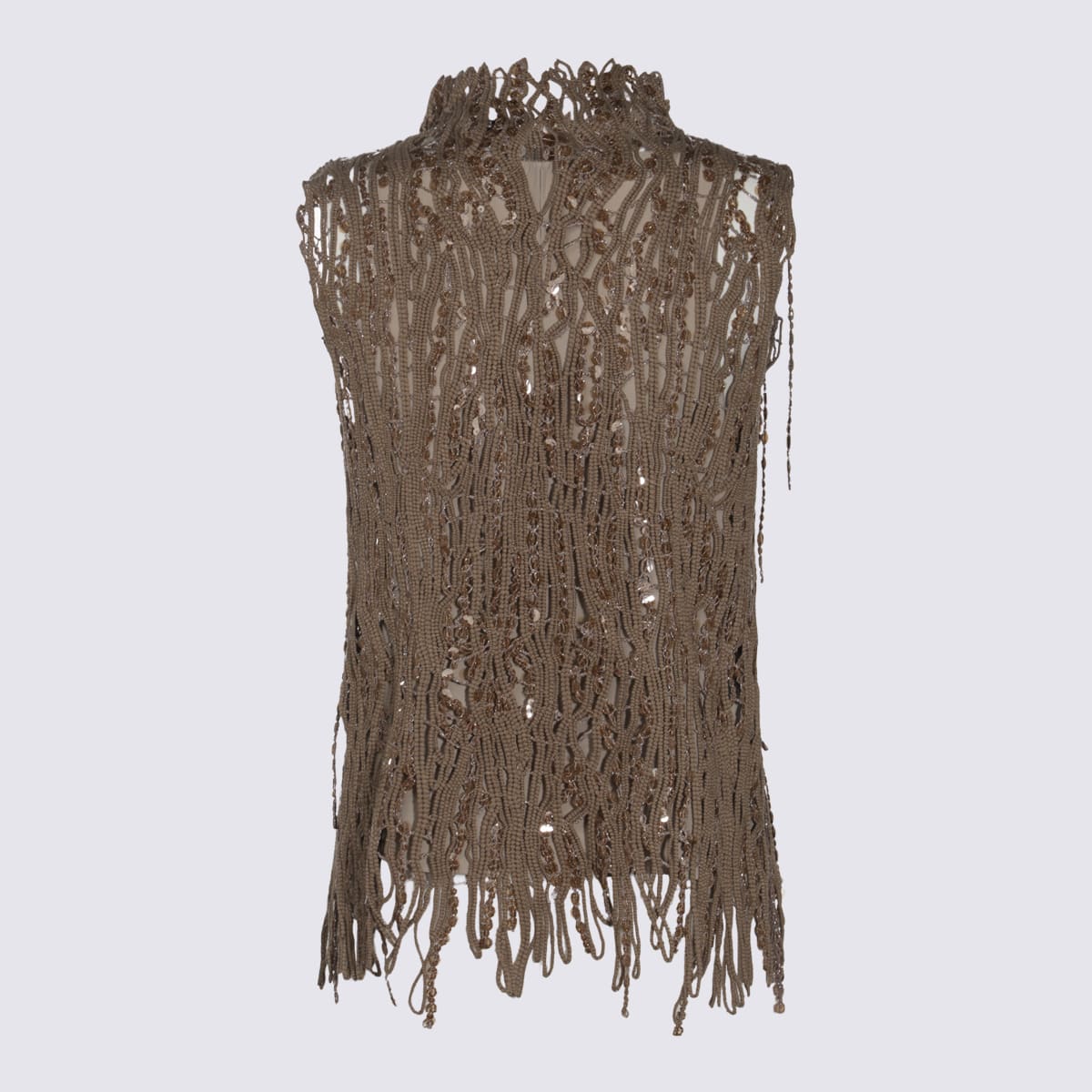 Brunello Cucinelli Brown Cotton Knitwear In Nutshell