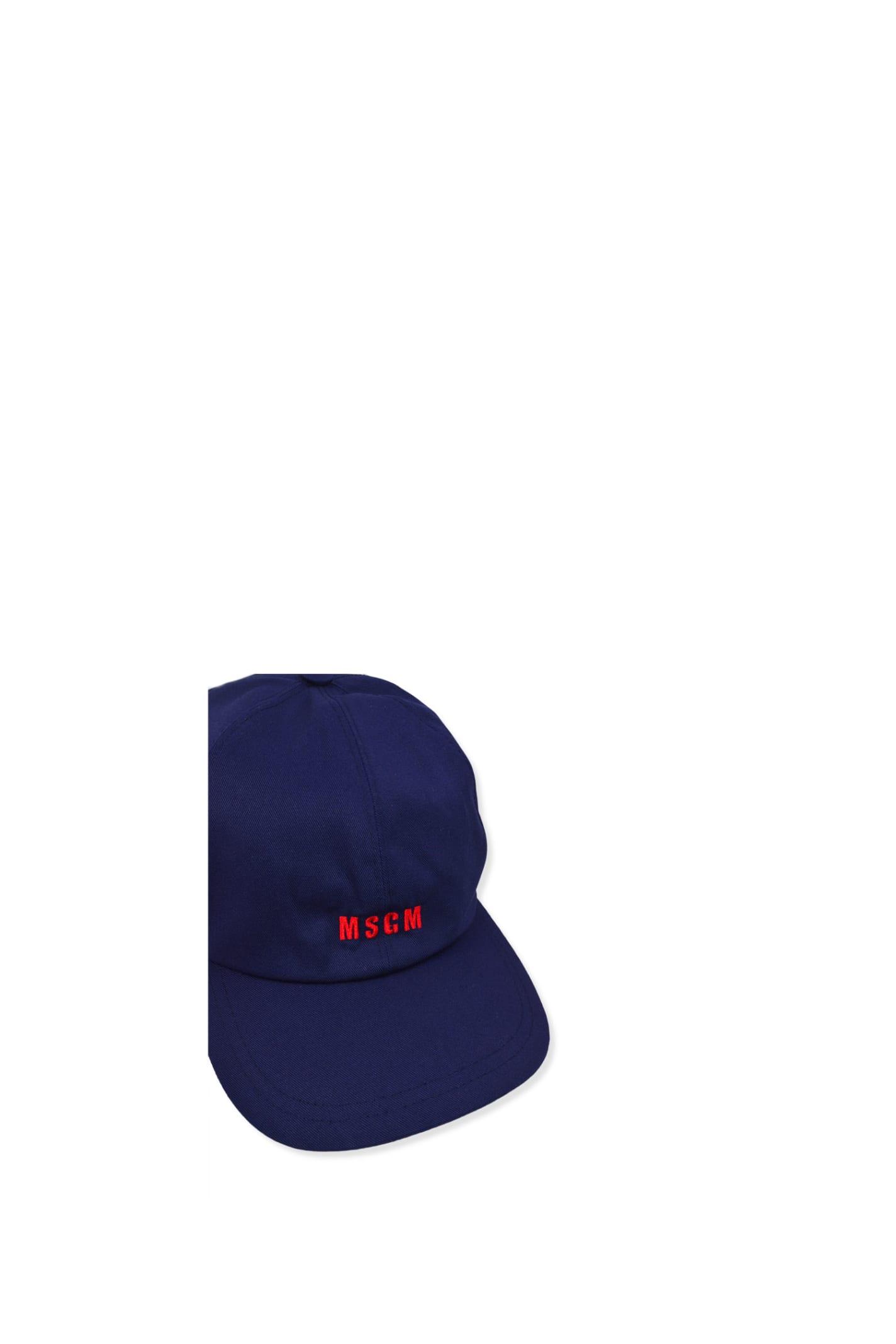 Shop Msgm Hat With Visor In Blue