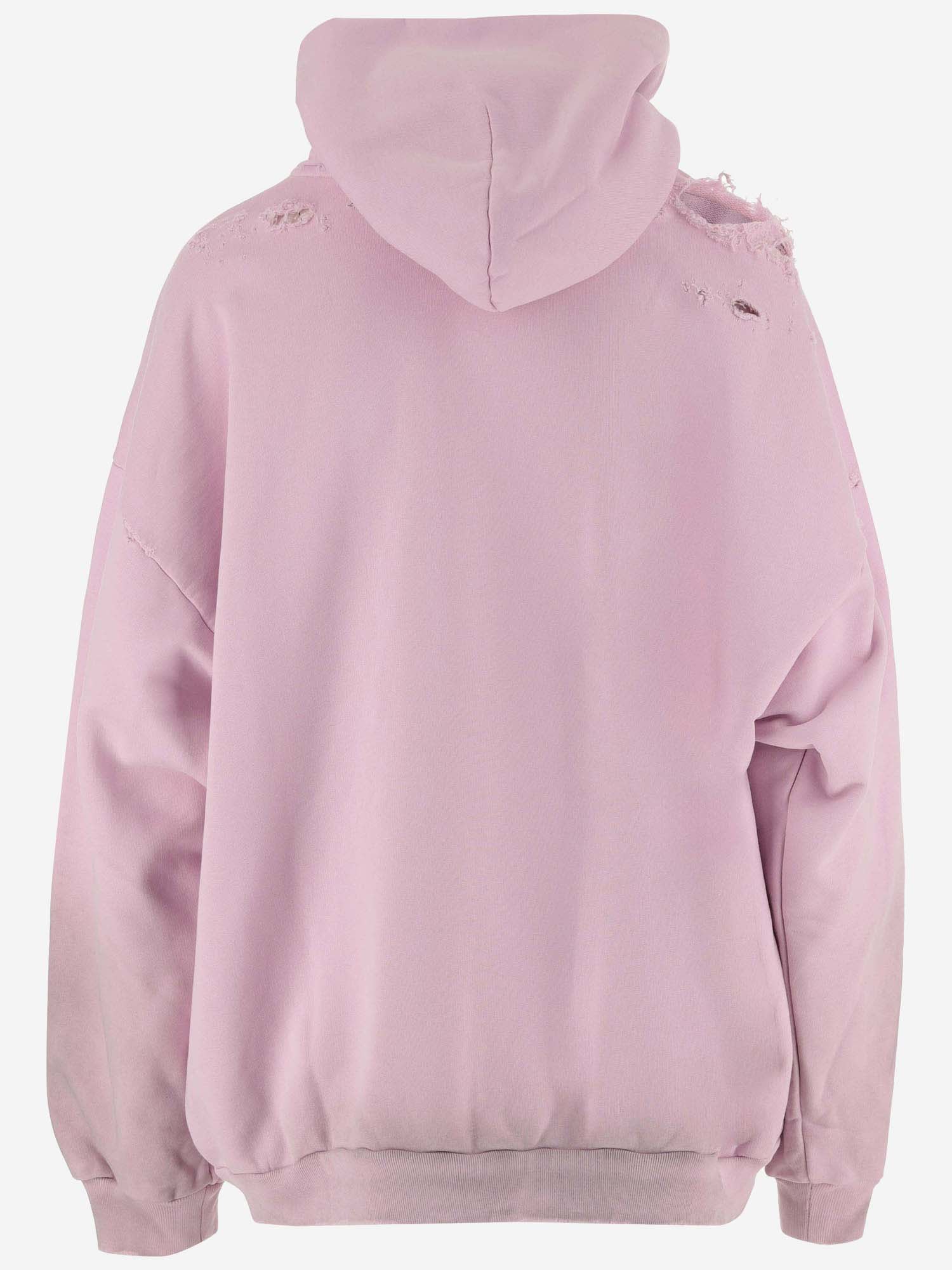 Shop Balenciaga Cotton Hoodie With Logo In Light Pink